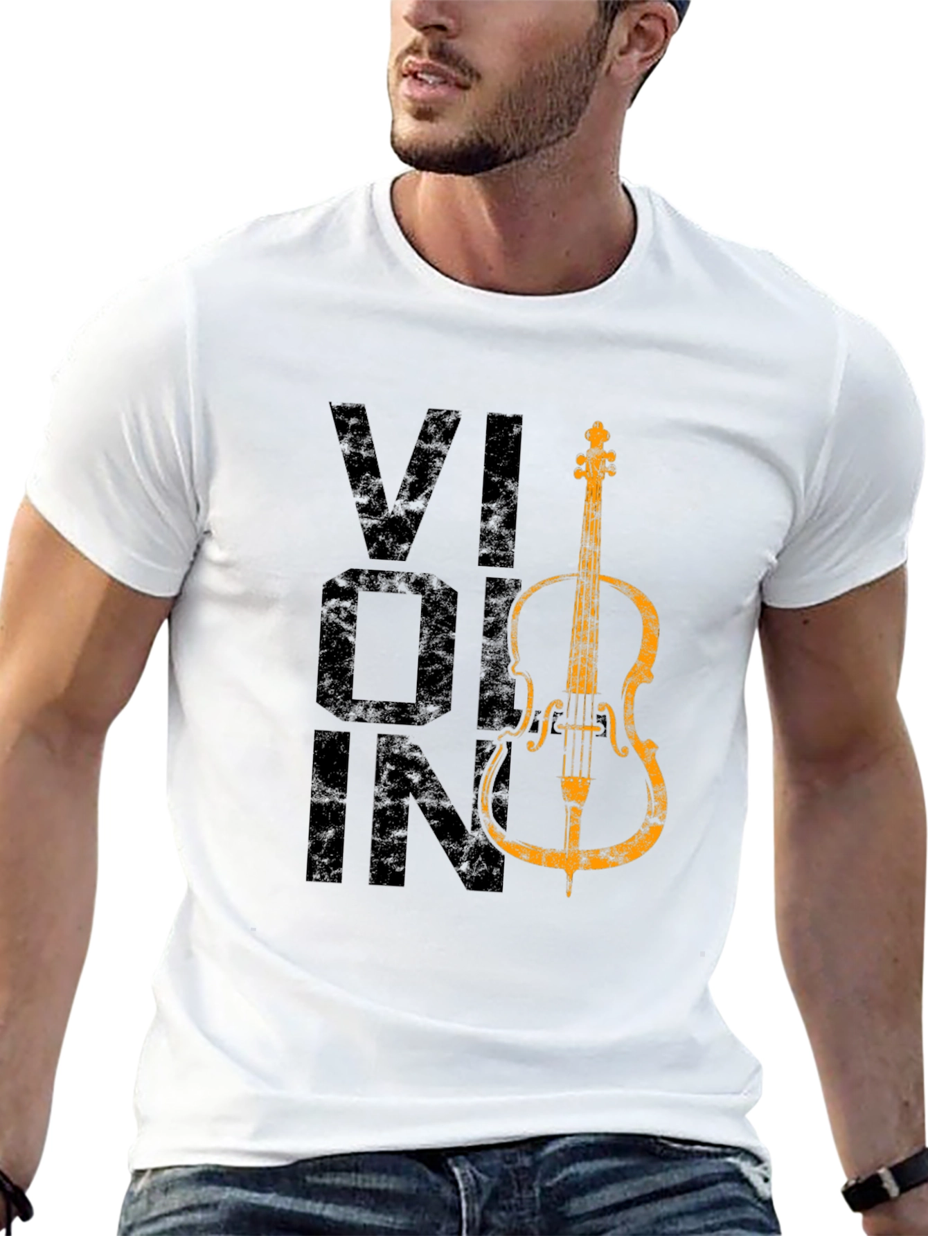 Violin Graphic Tee - Musical Instrument Shirt