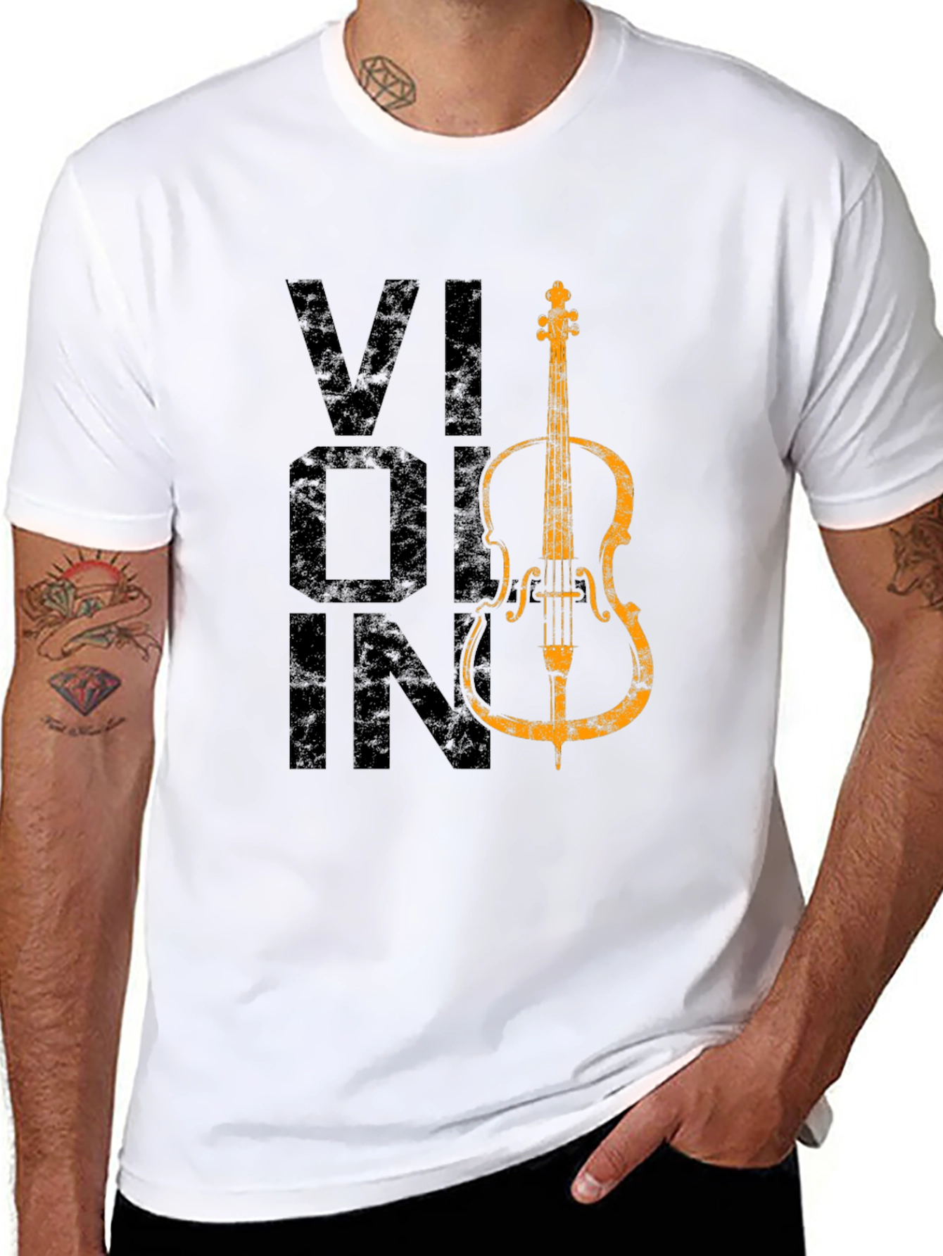Violin Graphic Tee - Musical Instrument Shirt