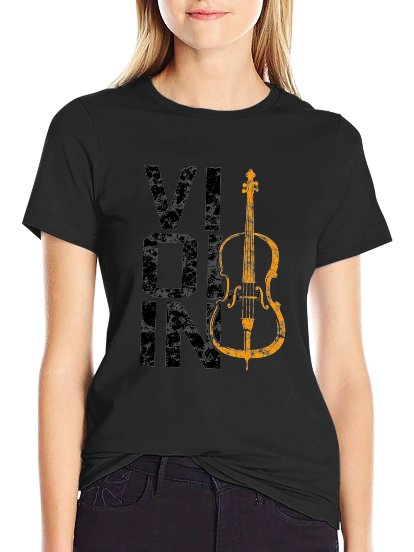 Violin Graphic Tee - Musical Instrument Shirt