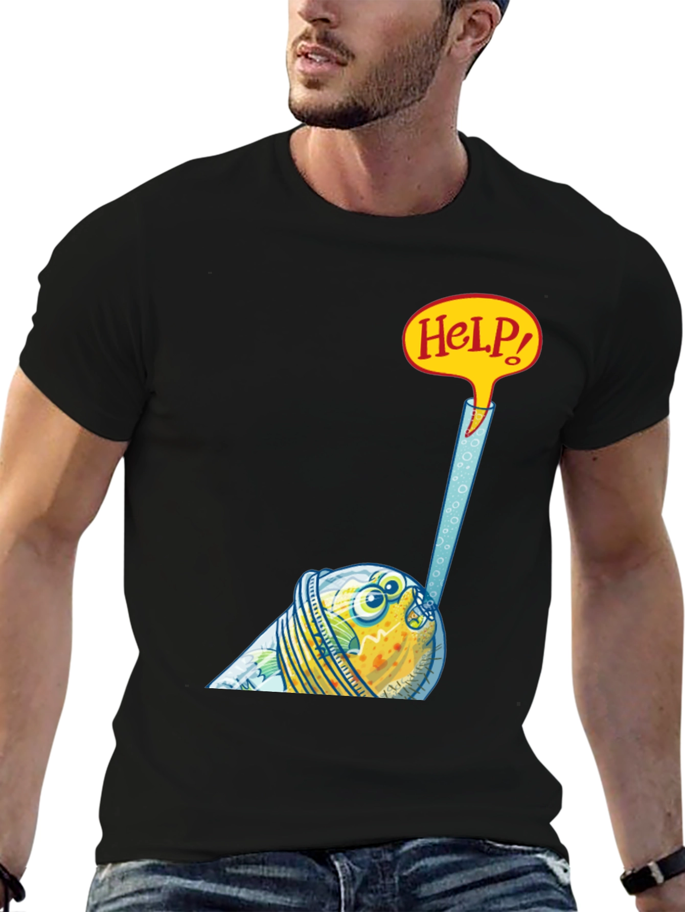 Funny Fish in a Glass T-Shirt - Help!