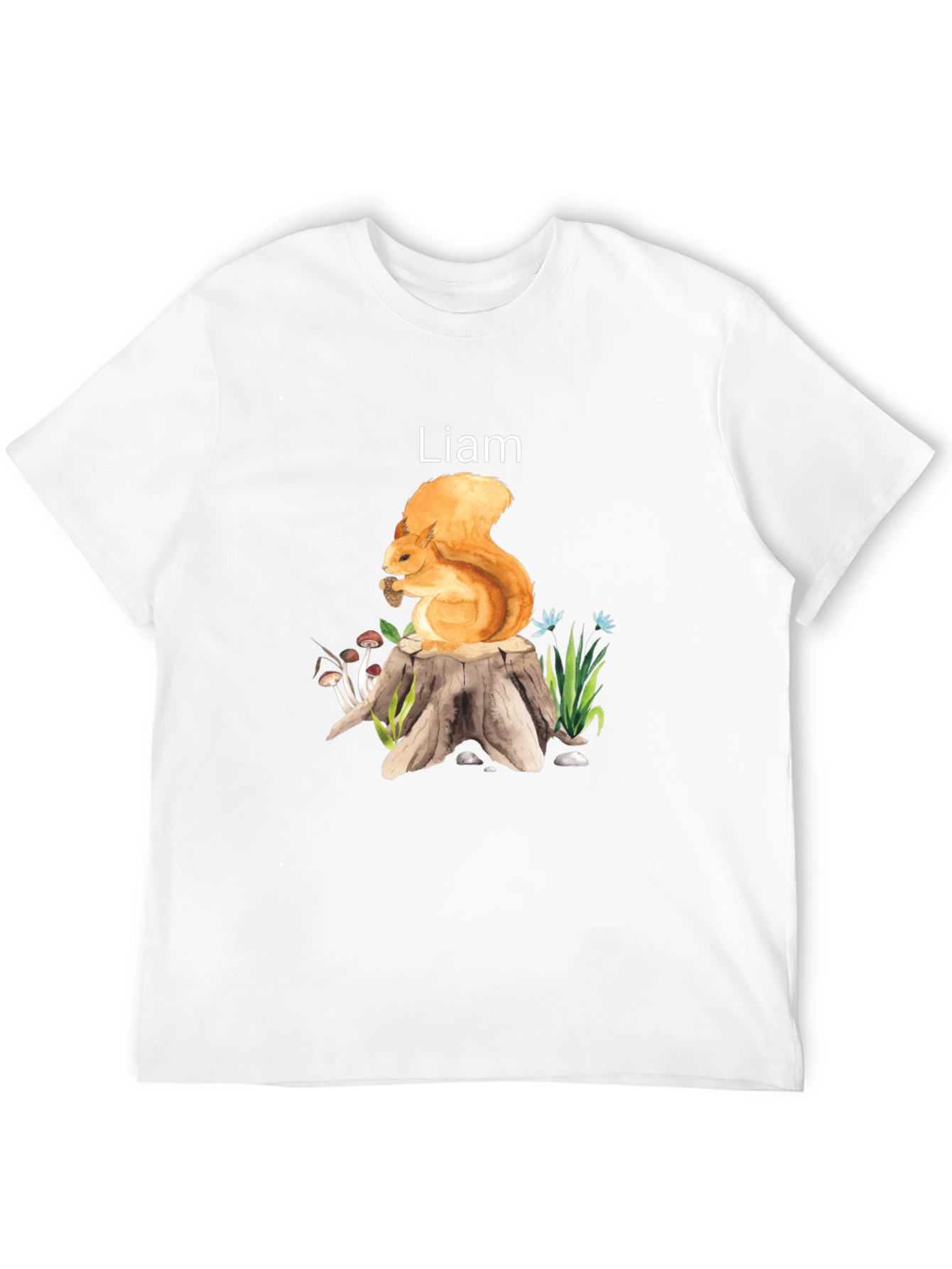 Squirrel on Stump Custom Name T-Shirt
