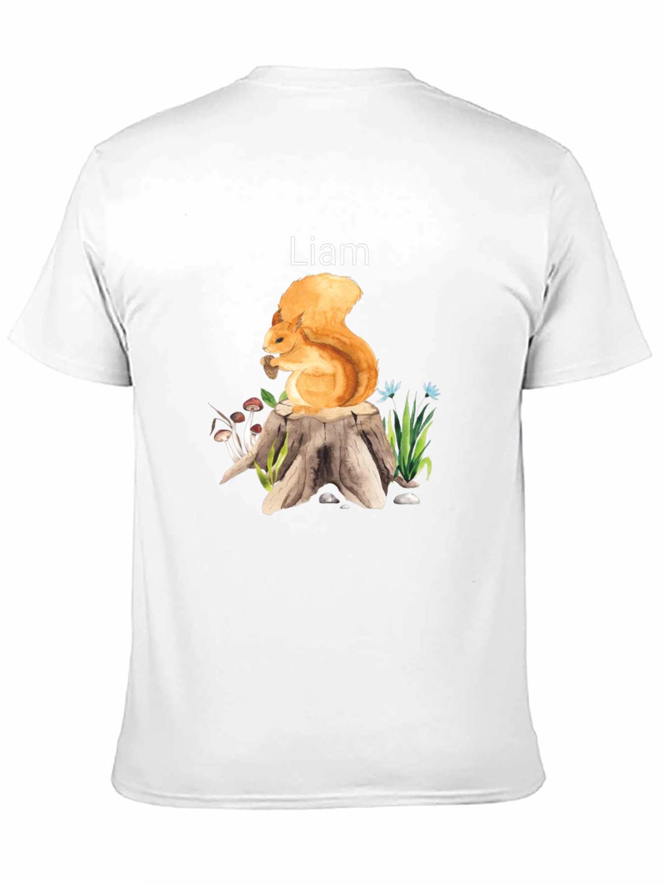 Squirrel on Stump Custom Name T-Shirt