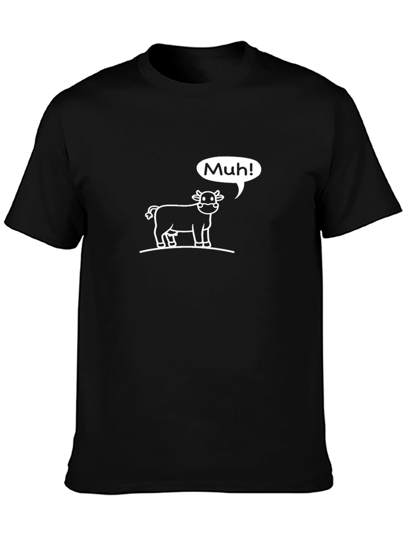 Muh! Cow Graphic Tee - Black Cotton T-Shirt