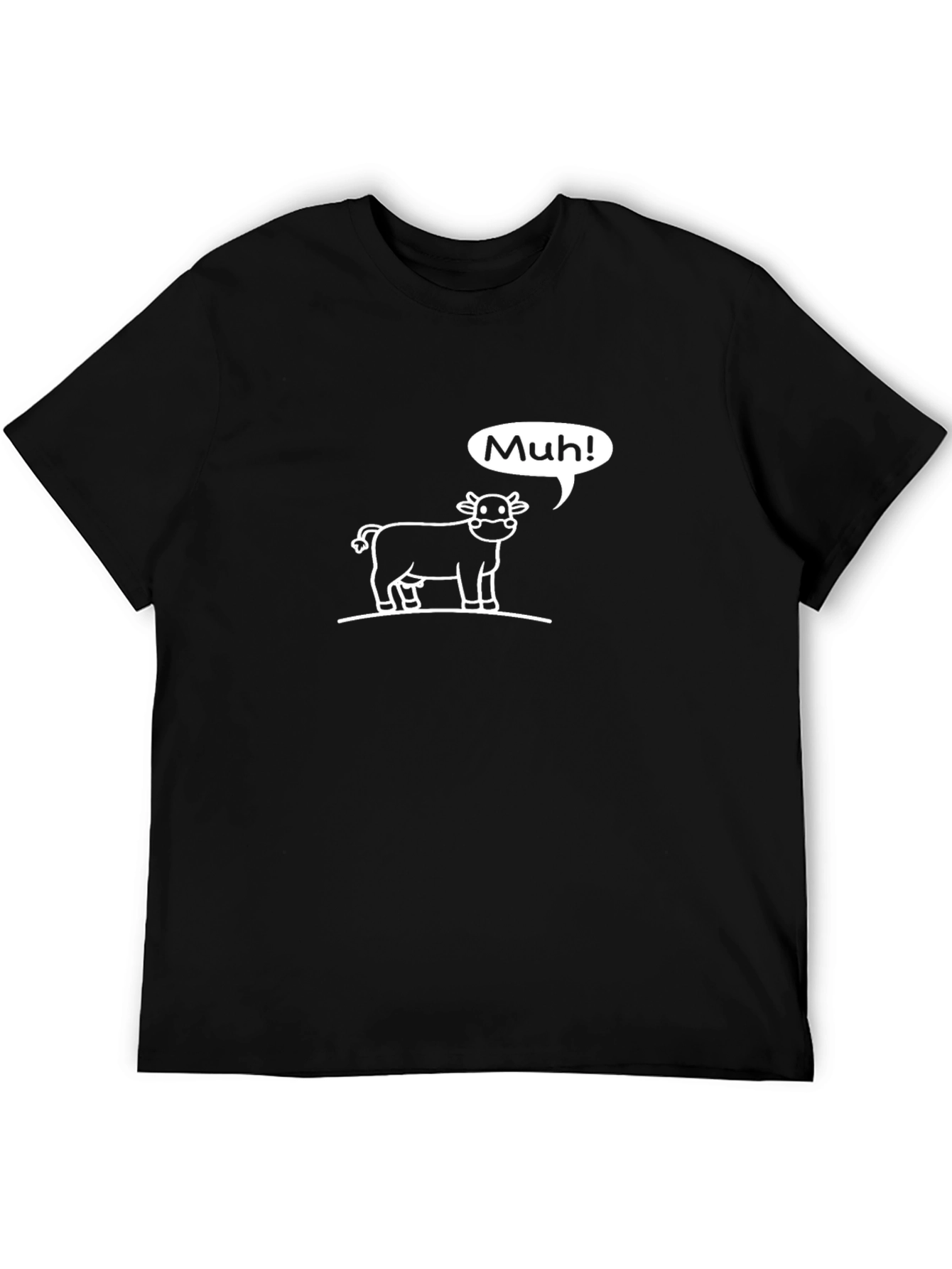 Muh! Cow Graphic Tee - Black Cotton T-Shirt
