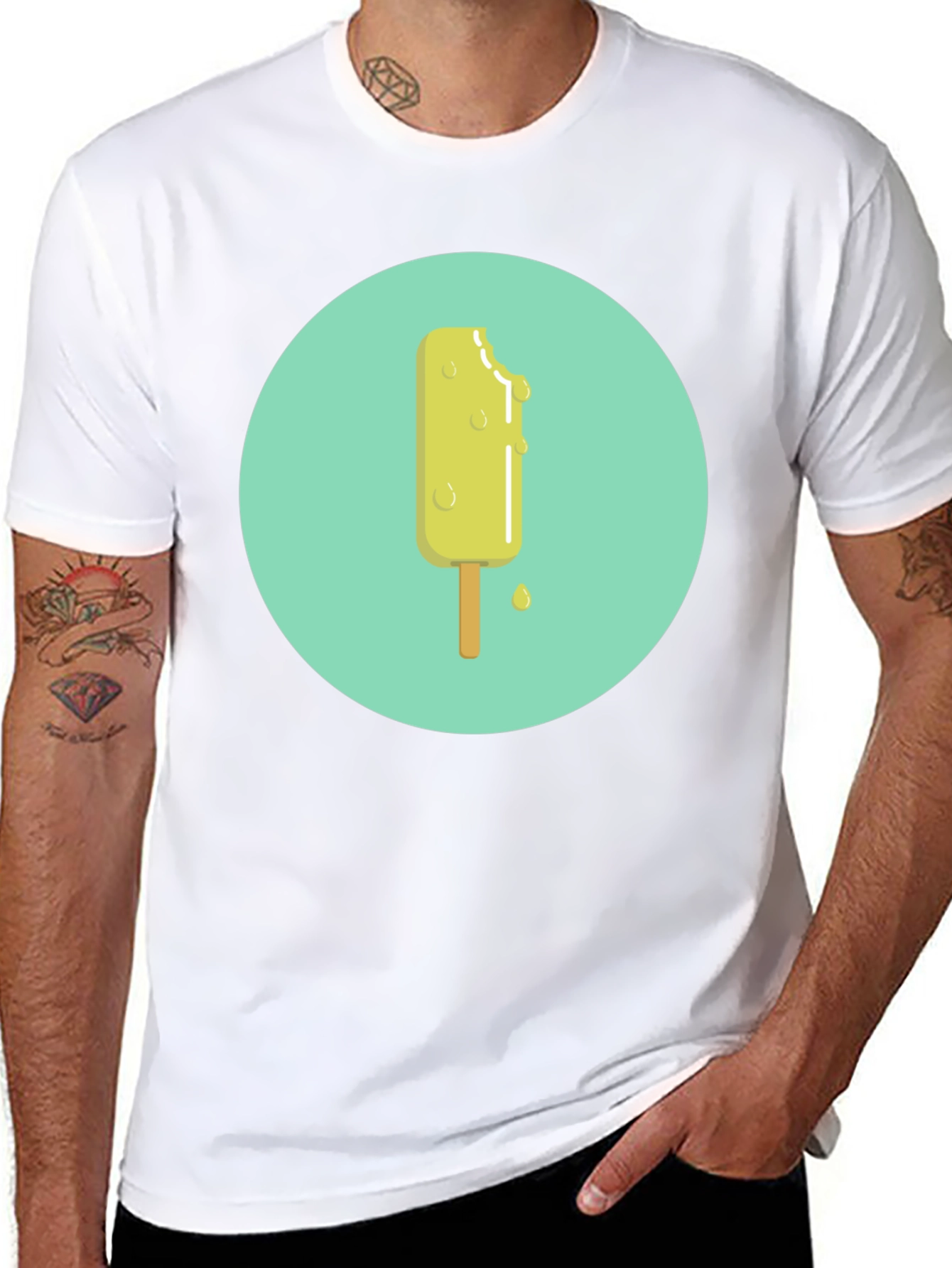 Cool Popsicle Graphic Black T-Shirt