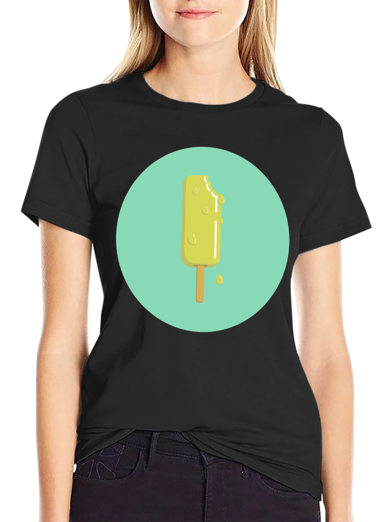 Cool Popsicle Graphic Black T-Shirt