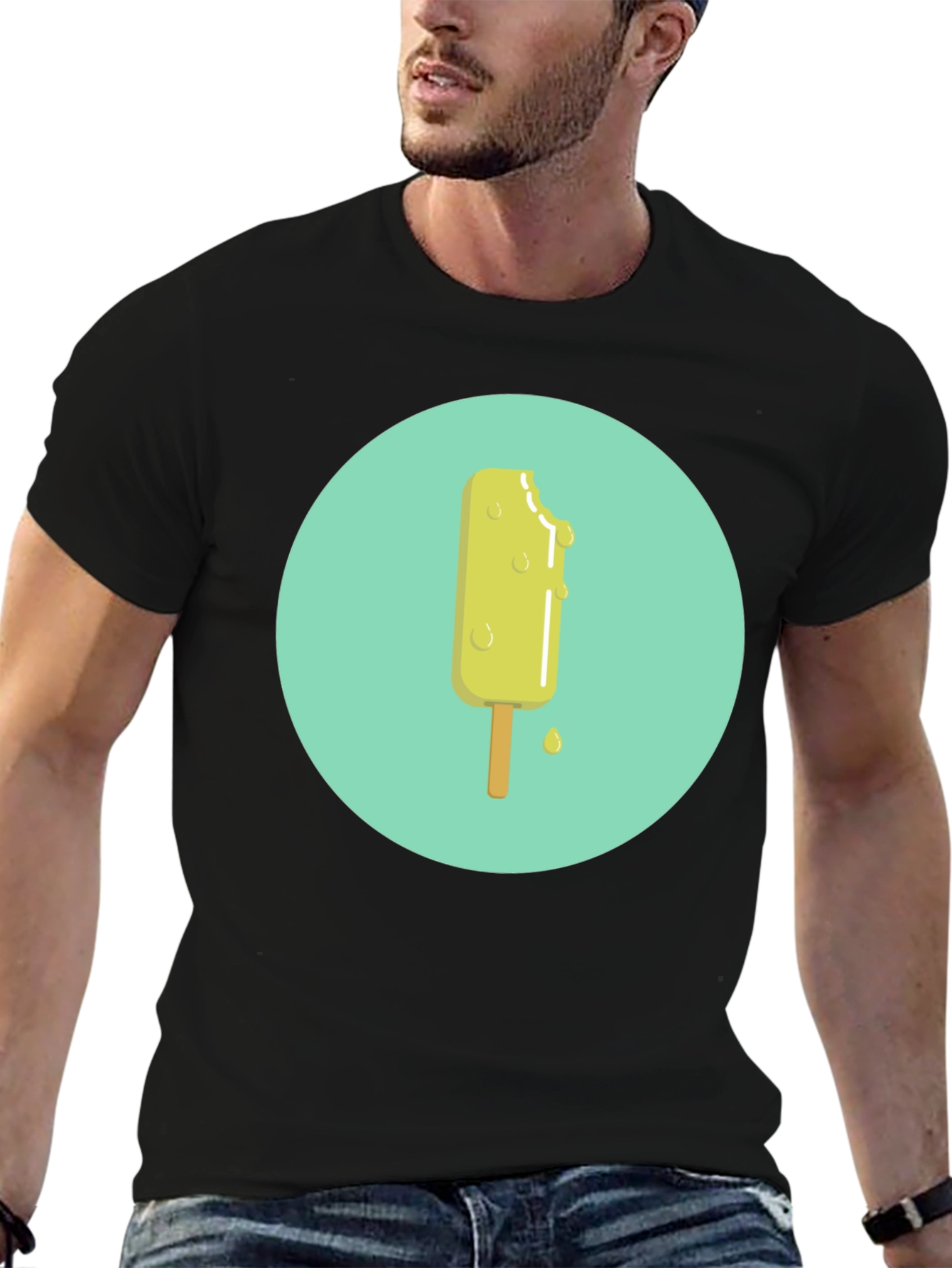 Cool Popsicle Graphic Black T-Shirt