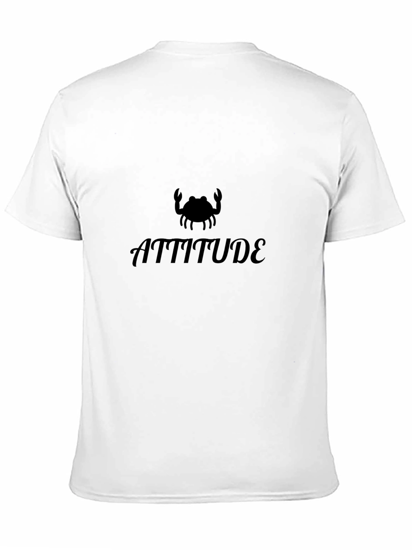 Attitude Crab Tee - Black Cotton Blend Casual Shirt