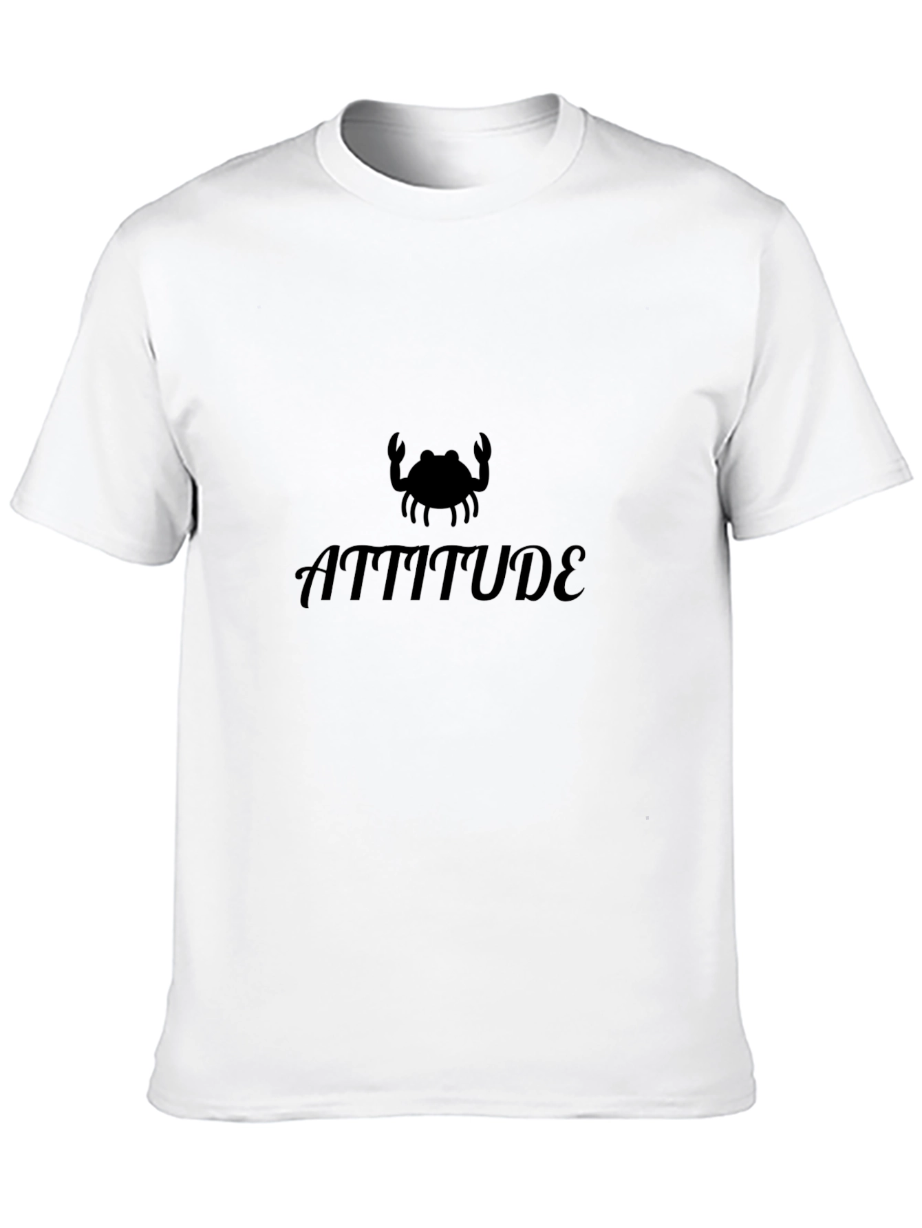 Attitude Crab Tee - Black Cotton Blend Casual Shirt