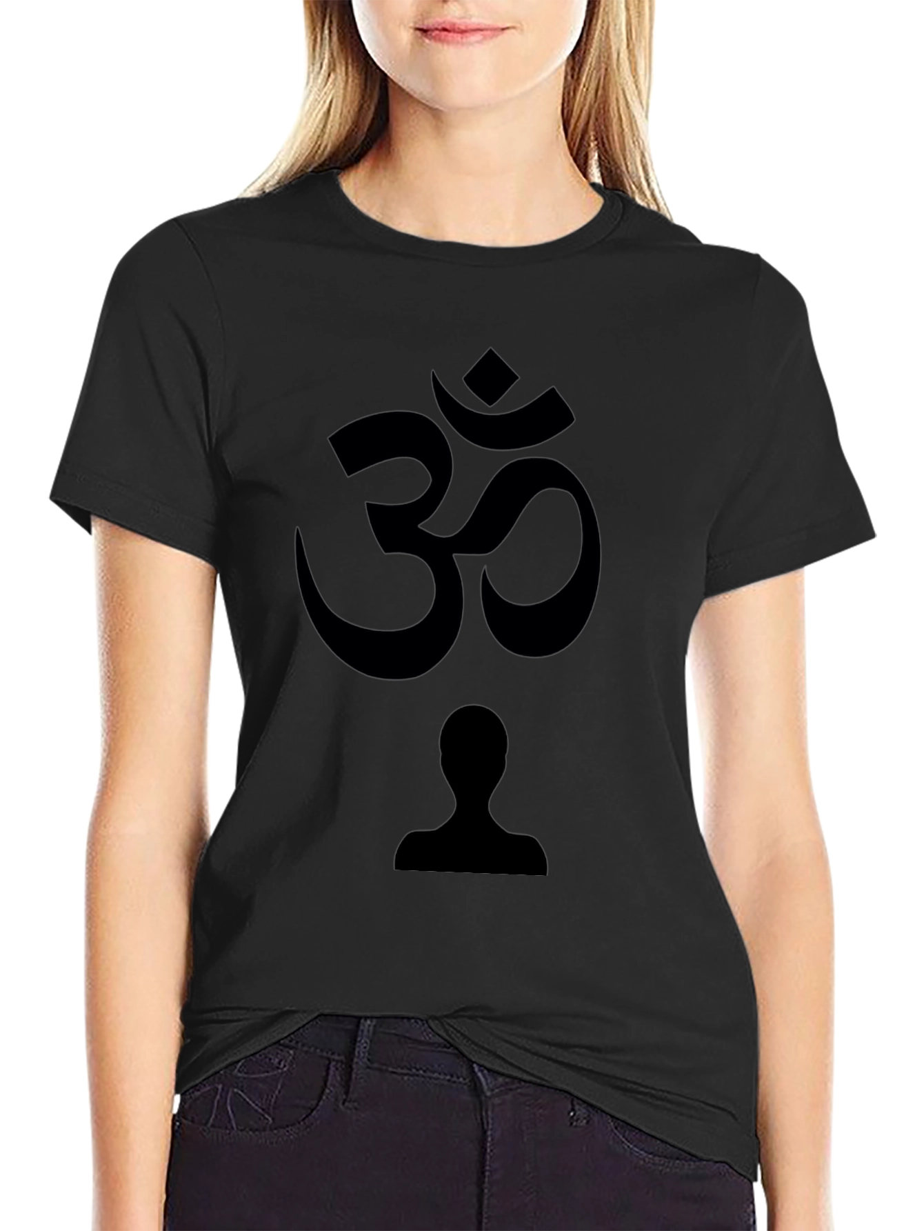 Om Symbol Graphic Black T-Shirt | Yoga Meditation Tee