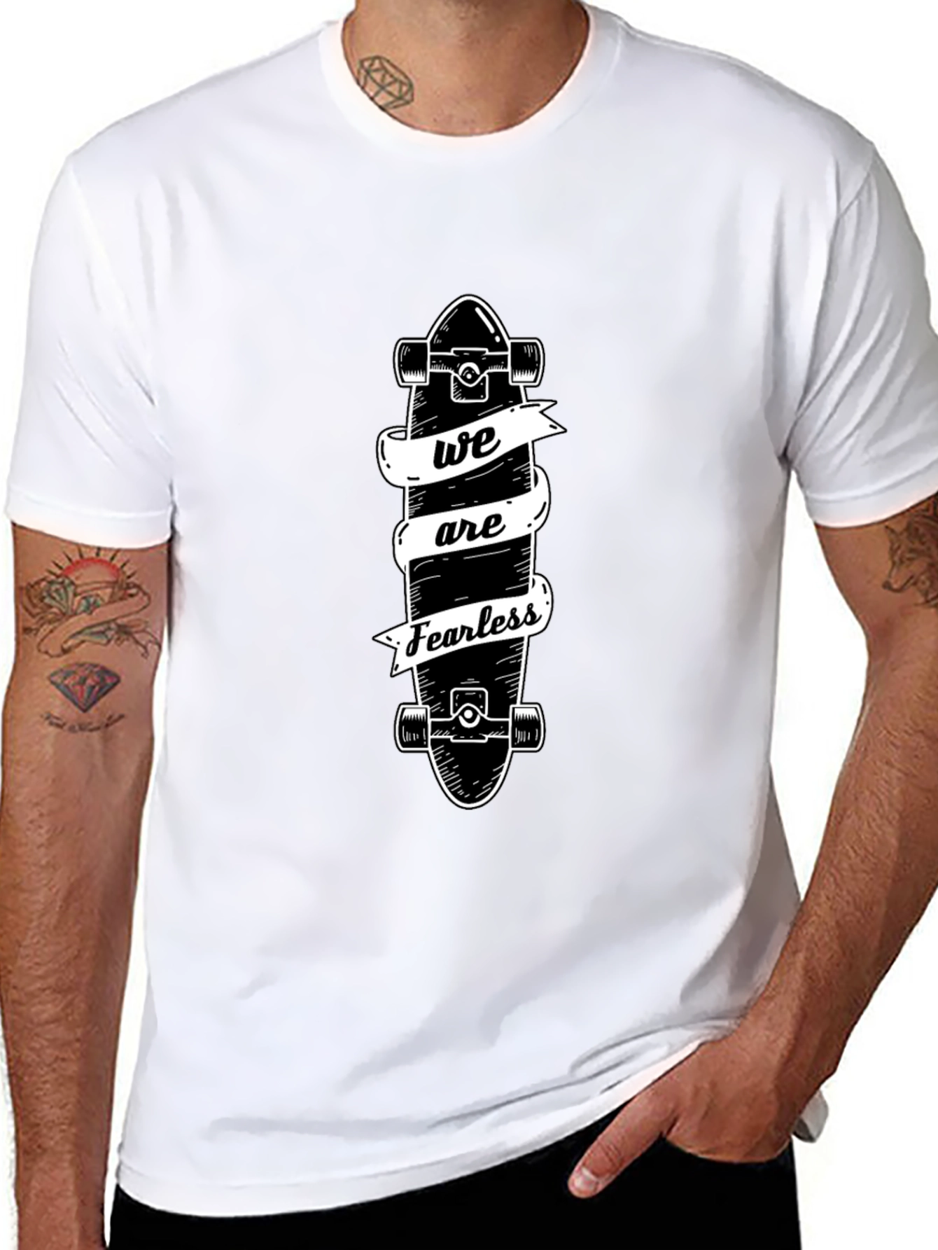 Fearless Skateboard Tee - Black Graphic T-Shirt