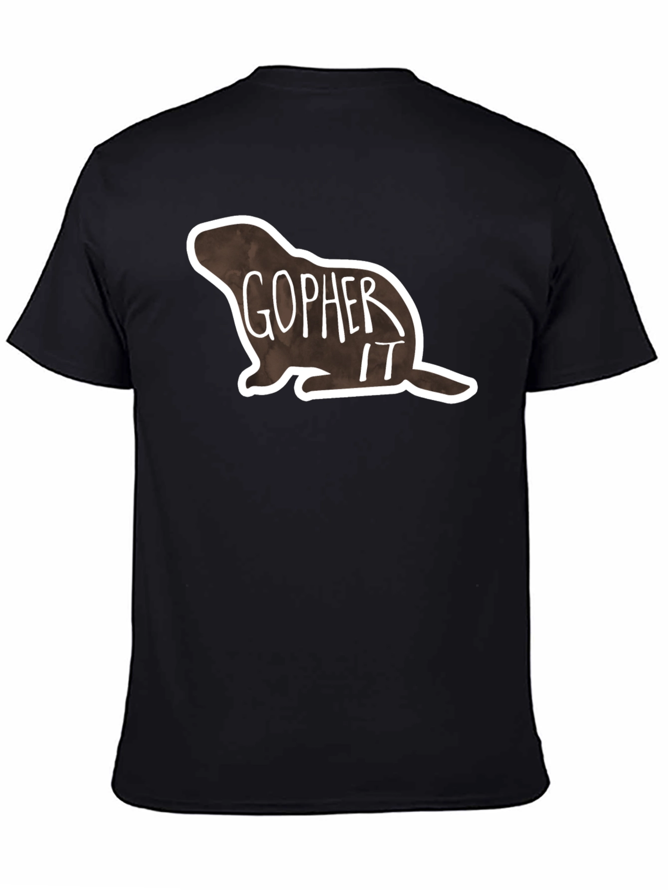 Gopher It Graphic Tee - Black Cotton T-Shirt