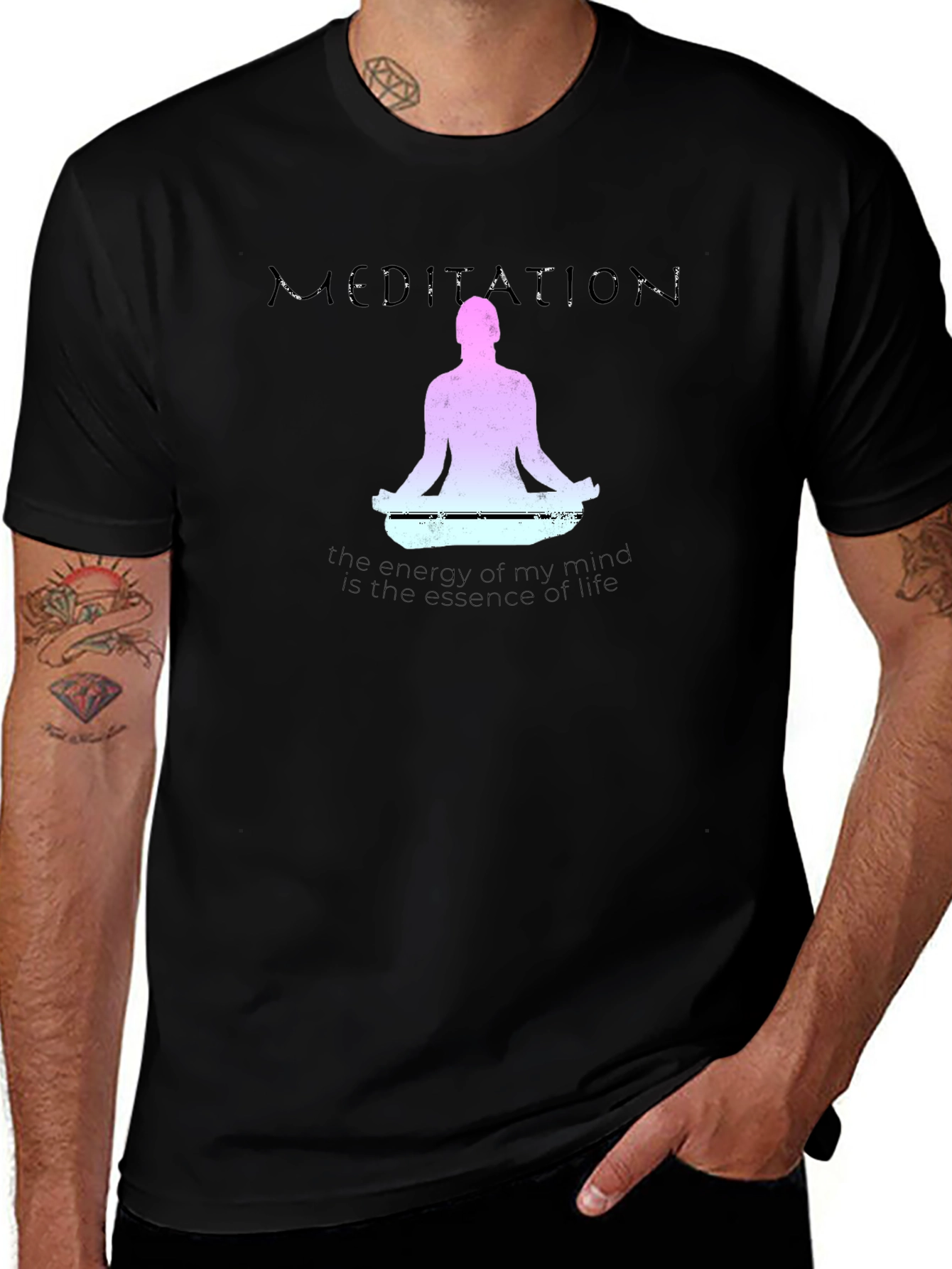 Meditation T-Shirt - Mindful Energy Essence of Life
