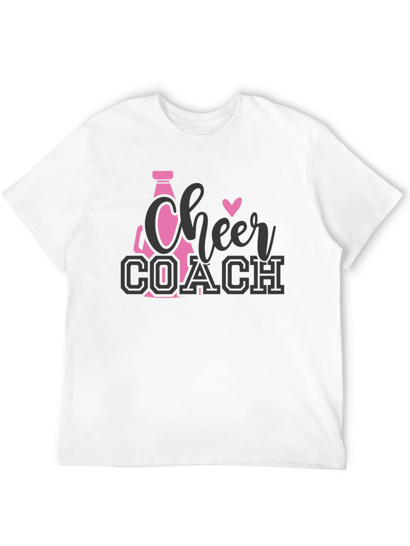 Cheer Coach T-Shirt - Pink & Gray Design