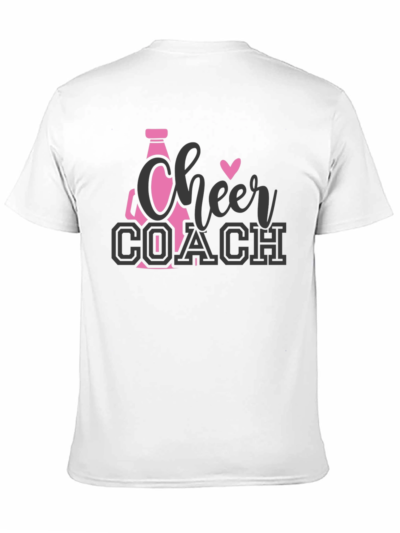 Cheer Coach T-Shirt - Pink & Gray Design