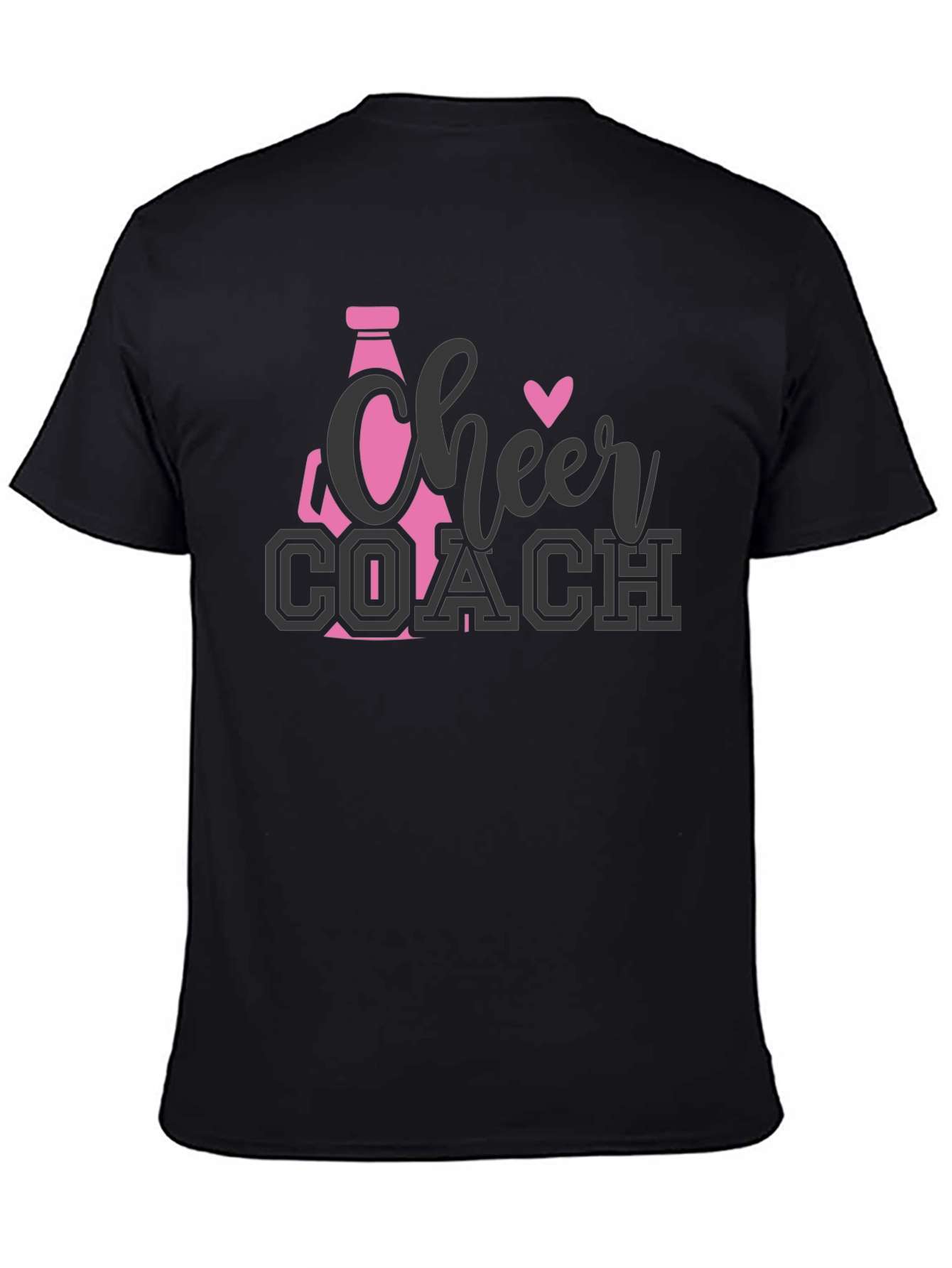 Cheer Coach T-Shirt - Pink & Gray Design