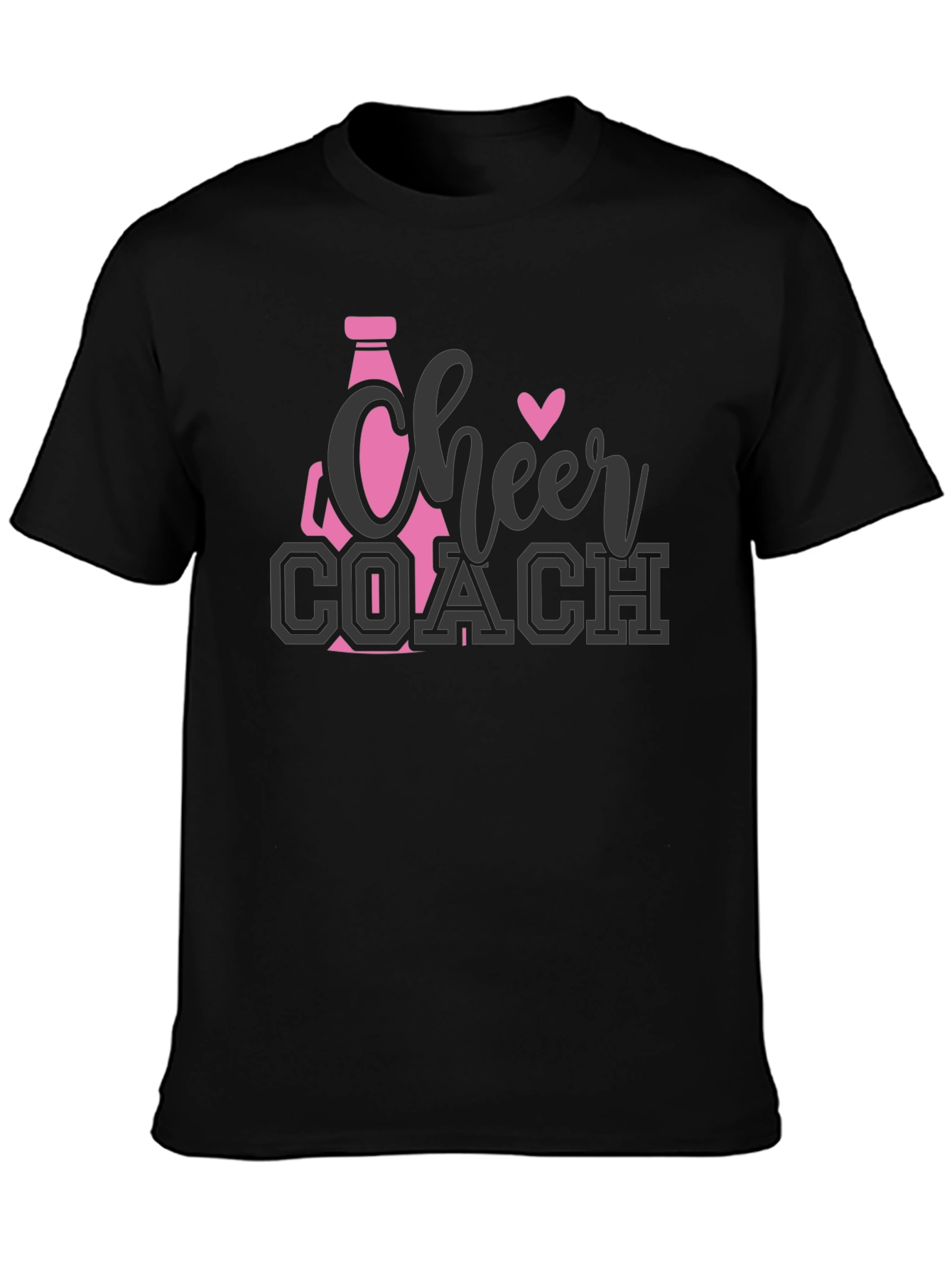 Cheer Coach T-Shirt - Pink & Gray Design
