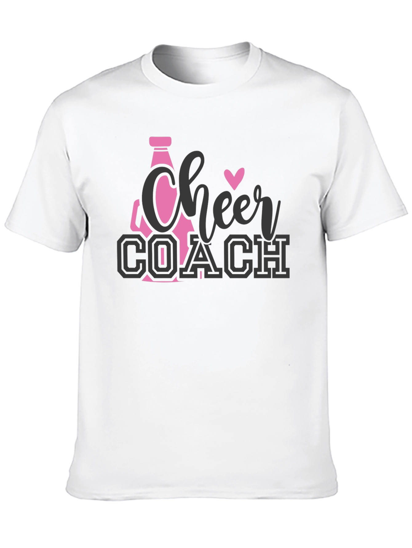 Cheer Coach T-Shirt - Pink & Gray Design