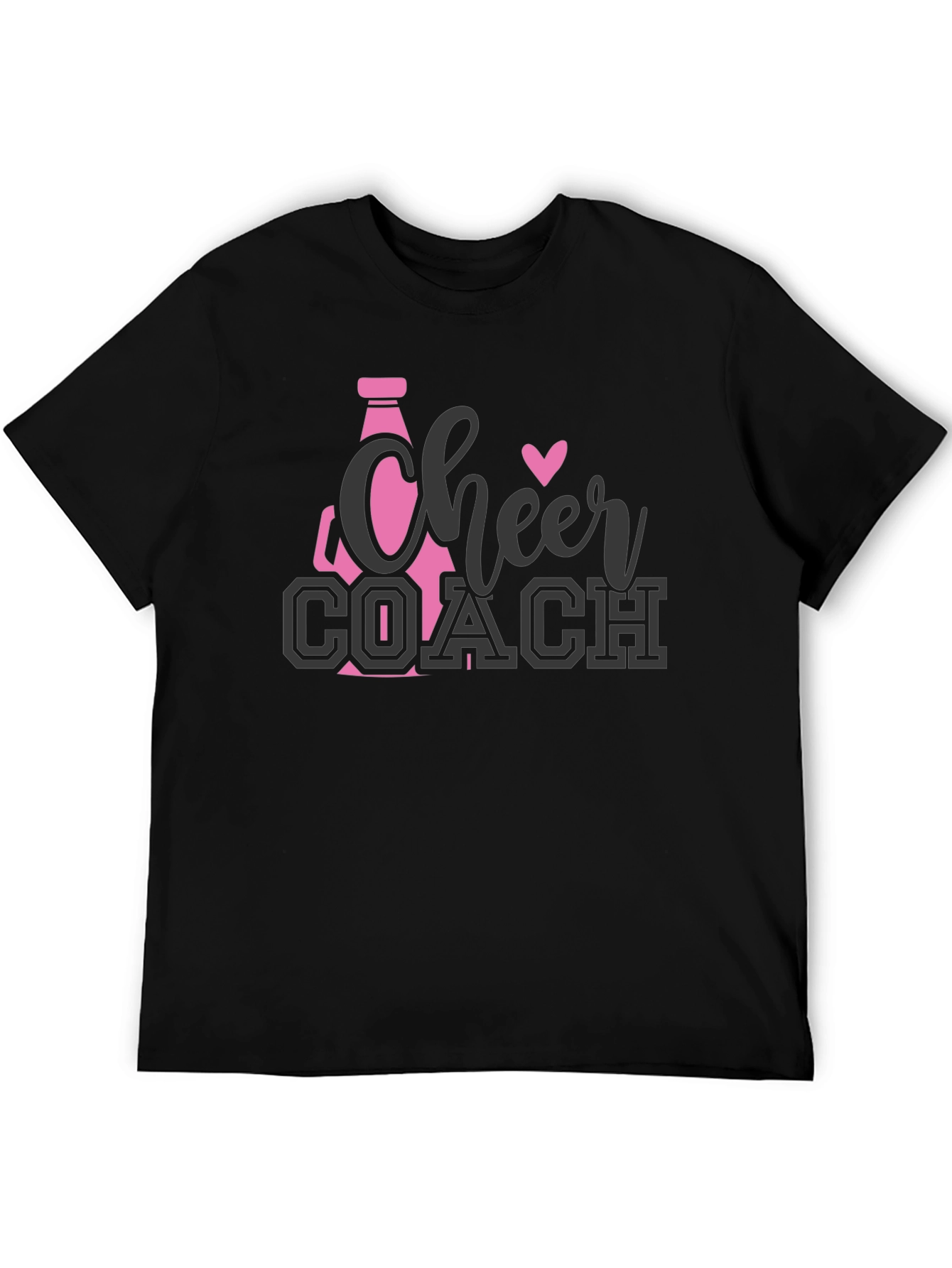 Cheer Coach T-Shirt - Pink & Gray Design
