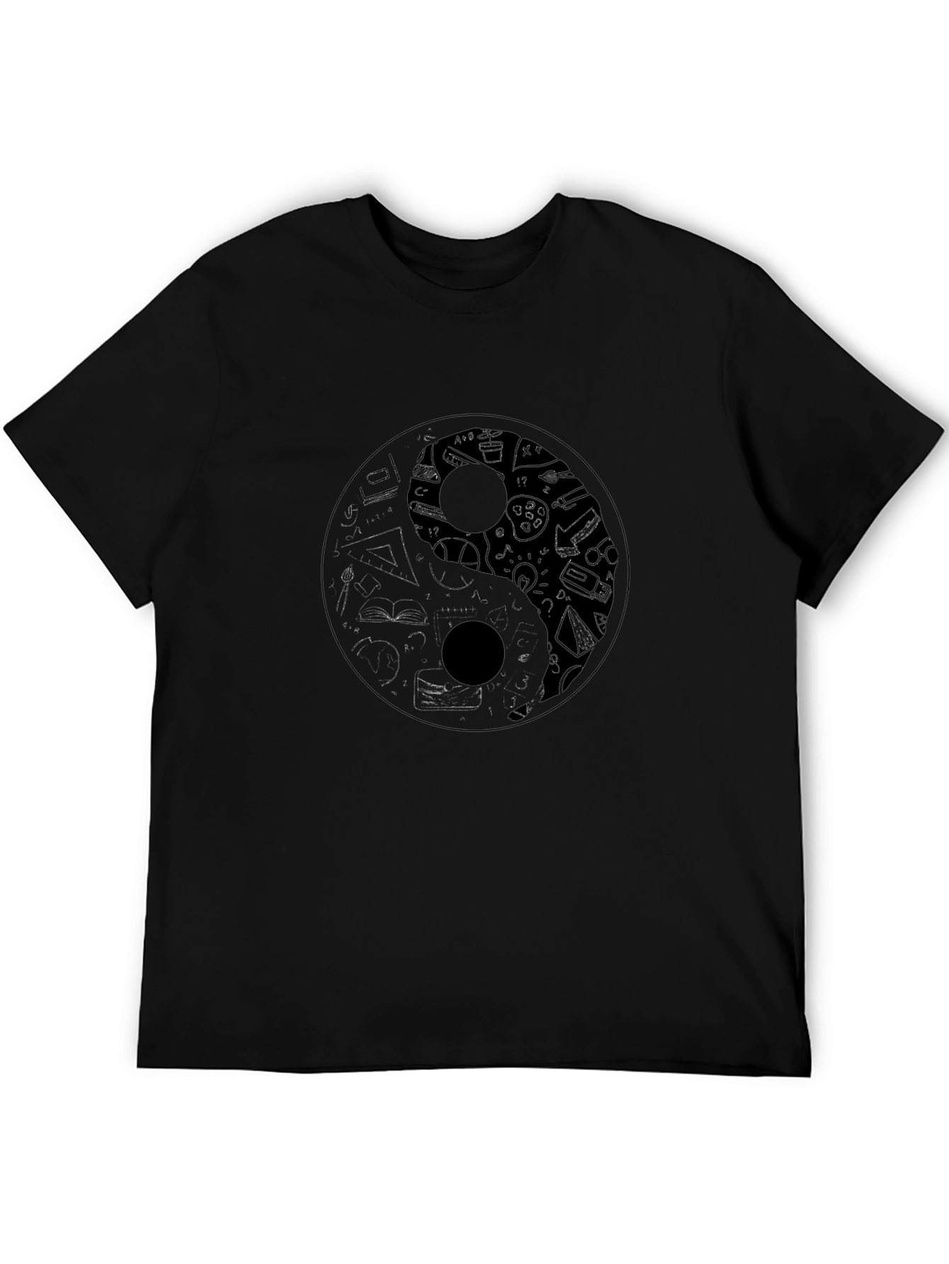 Yin Yang Art Black T-Shirt