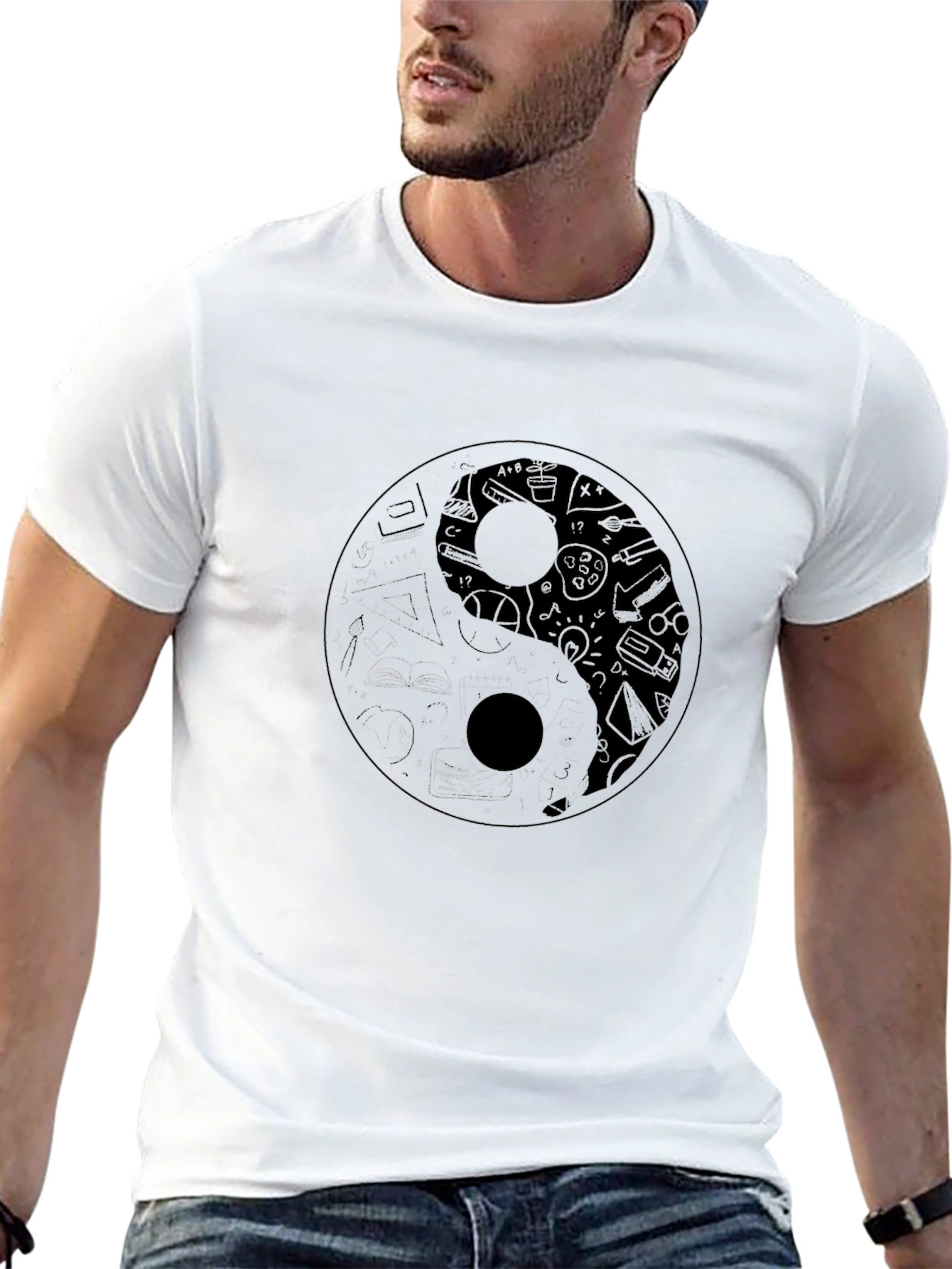 Yin Yang Art Black T-Shirt