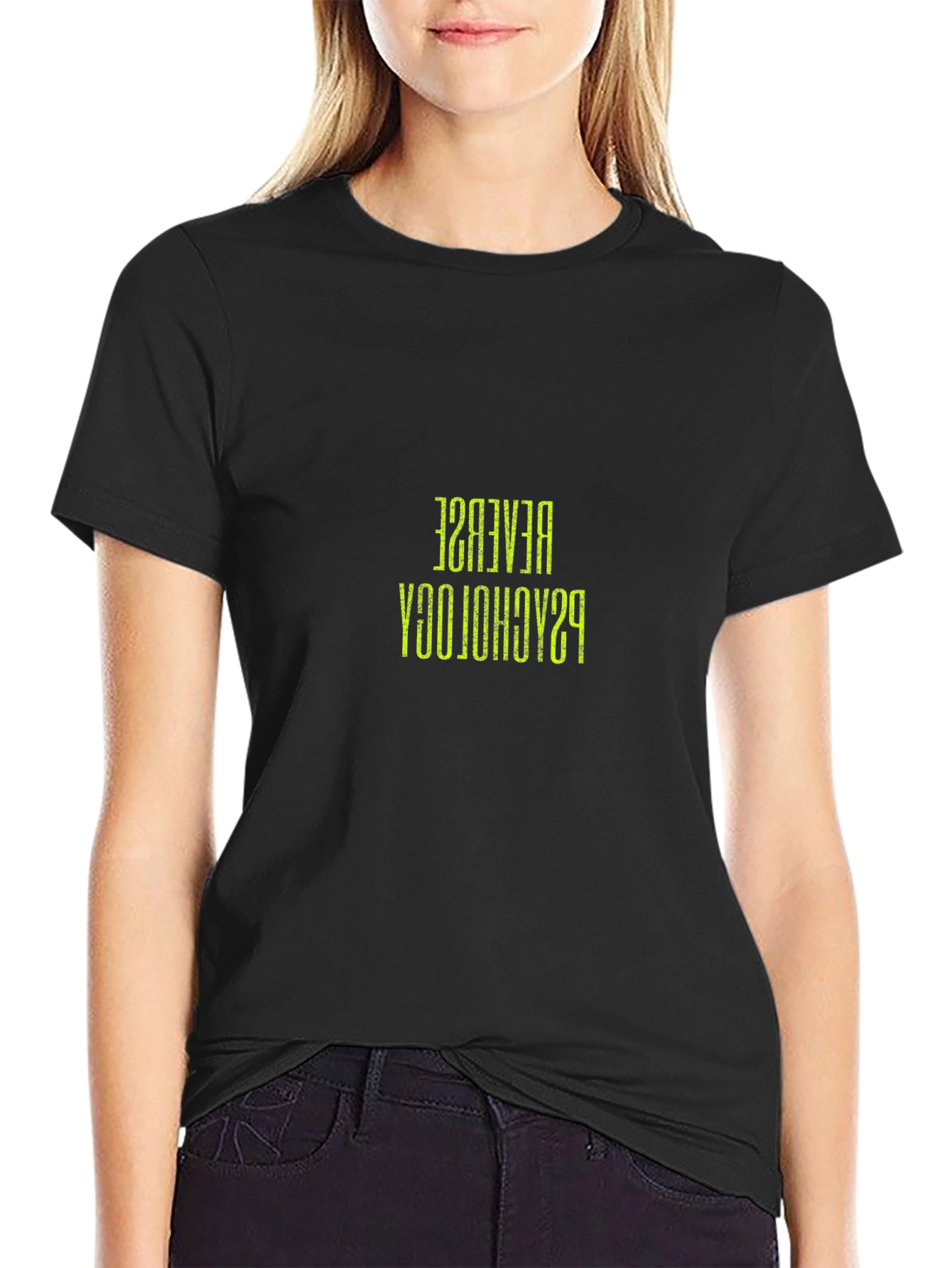 Reverse Psychology Mens Black T-Shirt