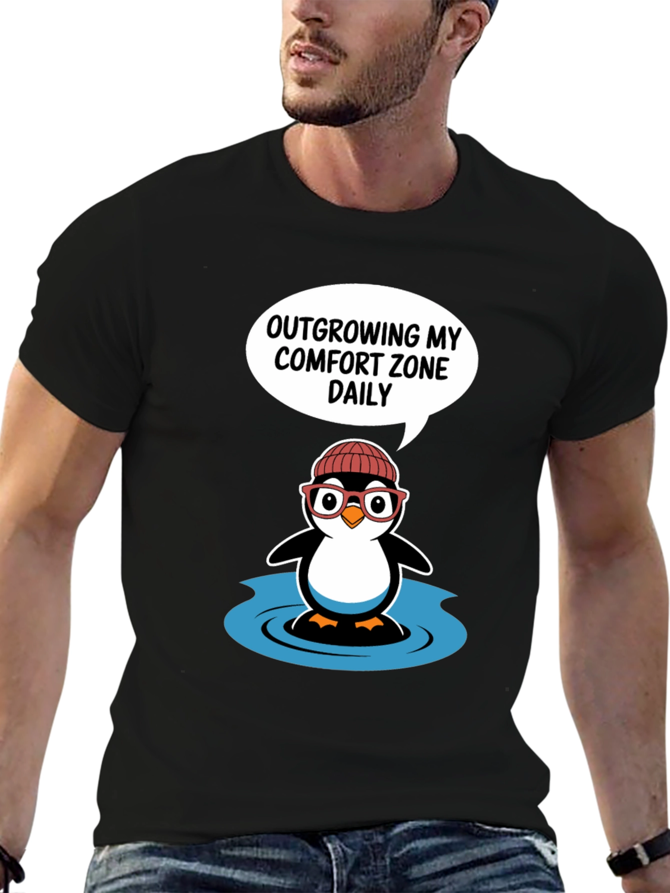 Outgrowing Comfort Zone Penguin T-Shirt