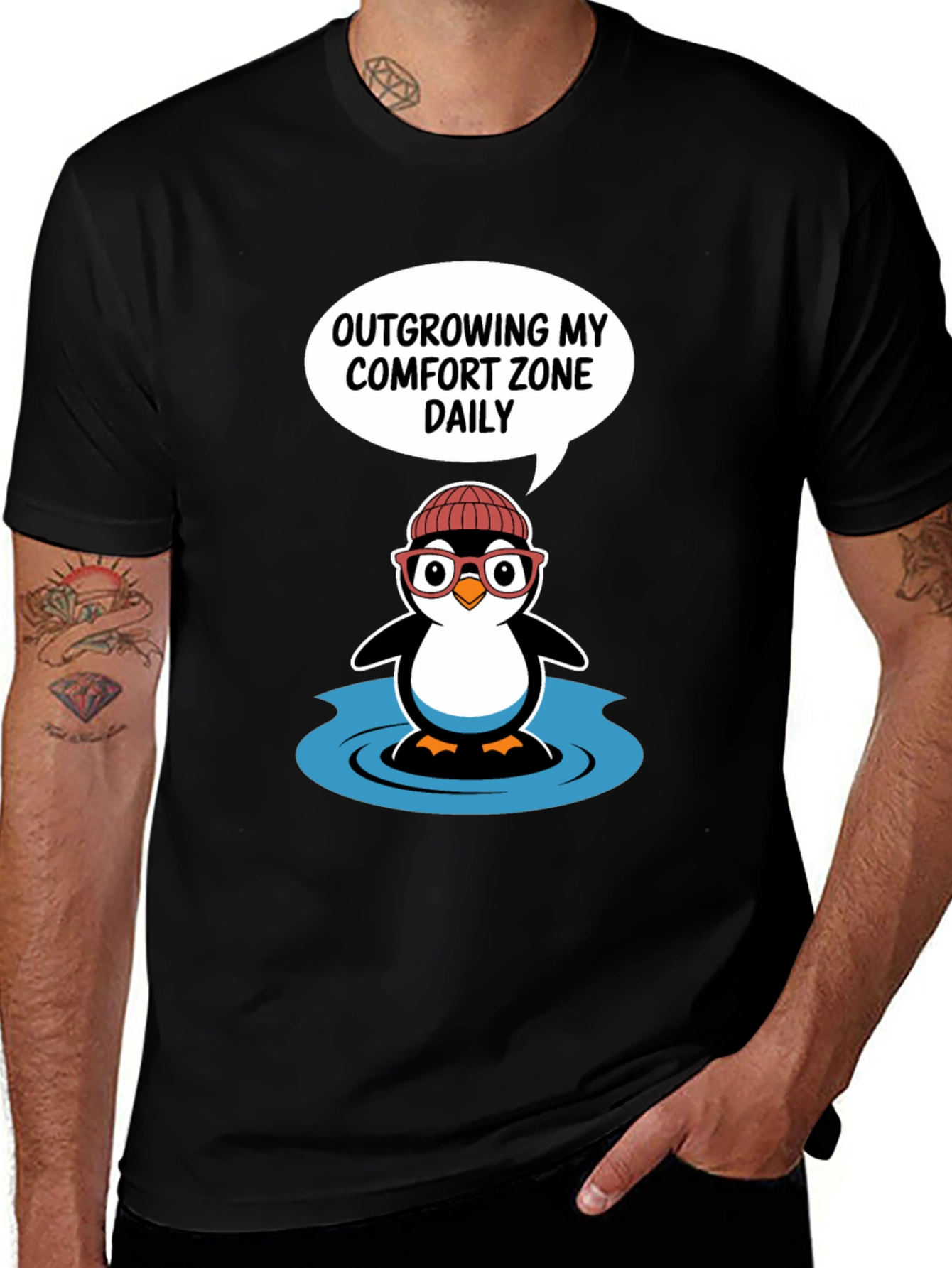 Outgrowing Comfort Zone Penguin T-Shirt