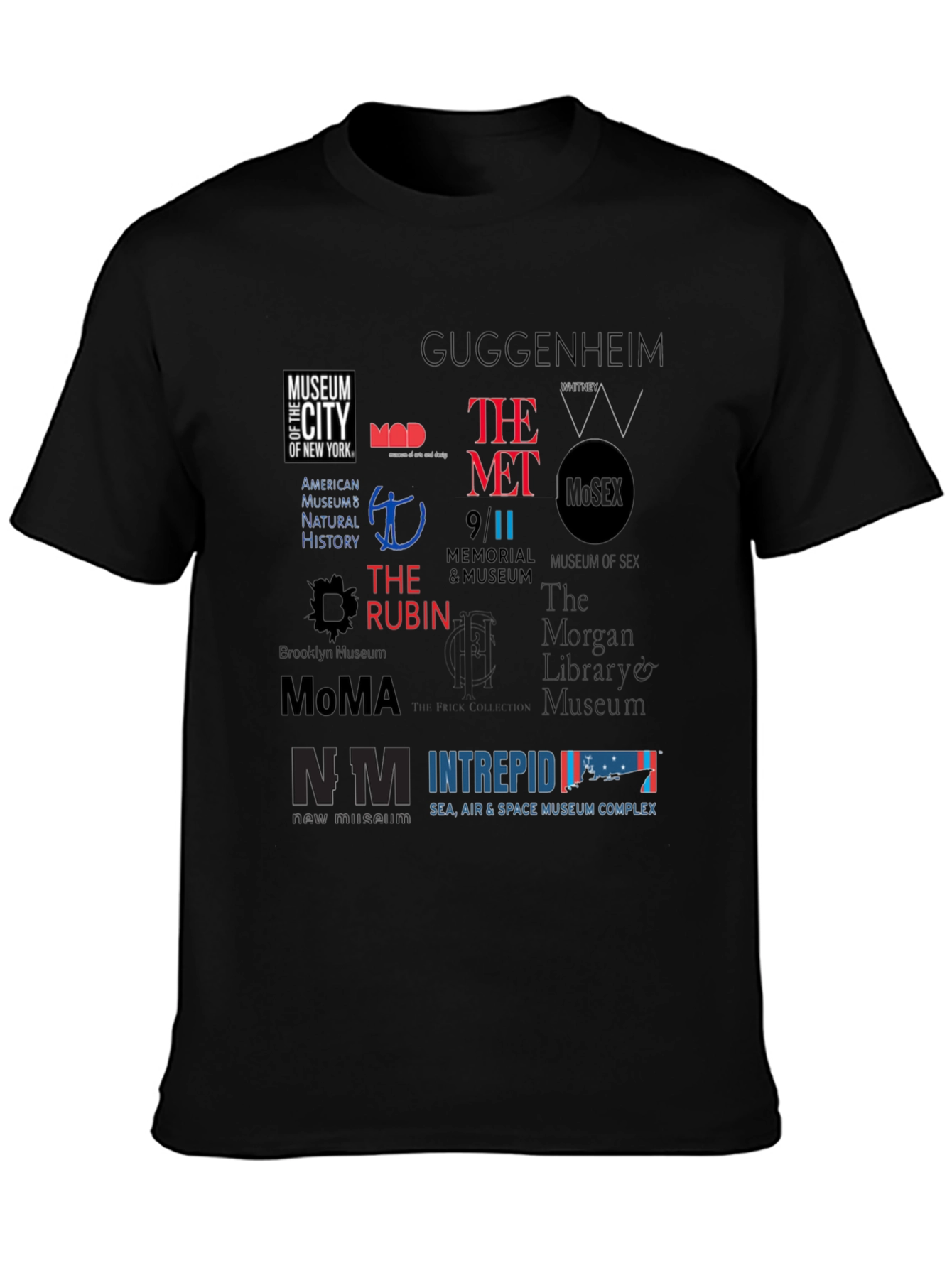 NYC Museum Logo T-Shirt | Black Cotton Blend