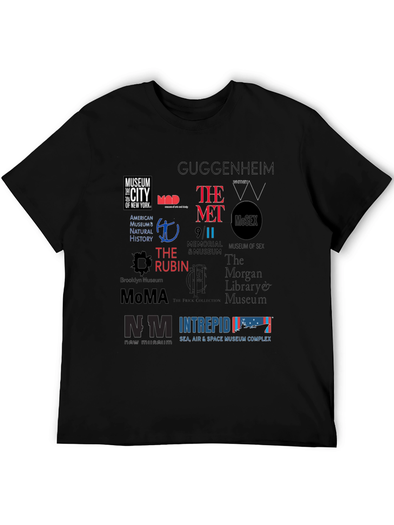 NYC Museum Logo T-Shirt | Black Cotton Blend