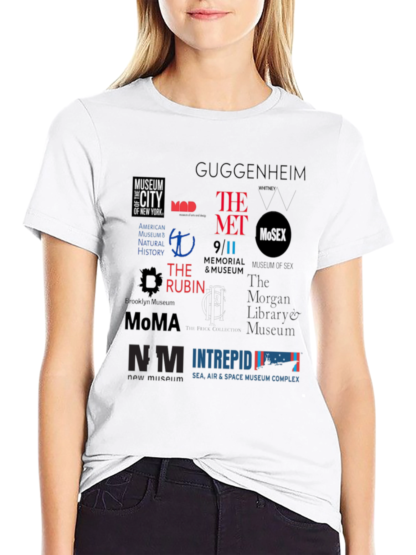 NYC Museum Logo T-Shirt | Black Cotton Blend