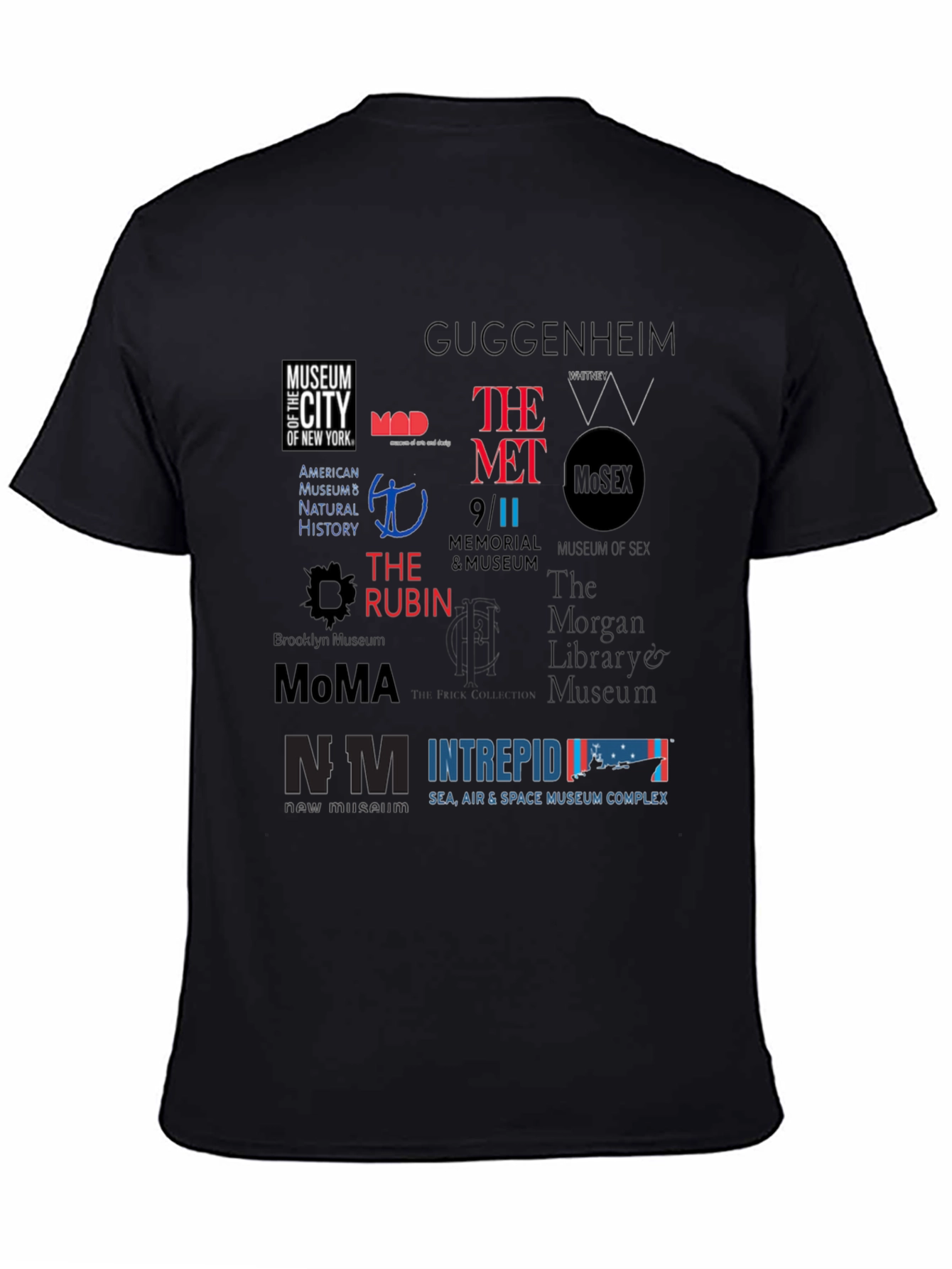 NYC Museum Logo T-Shirt | Black Cotton Blend