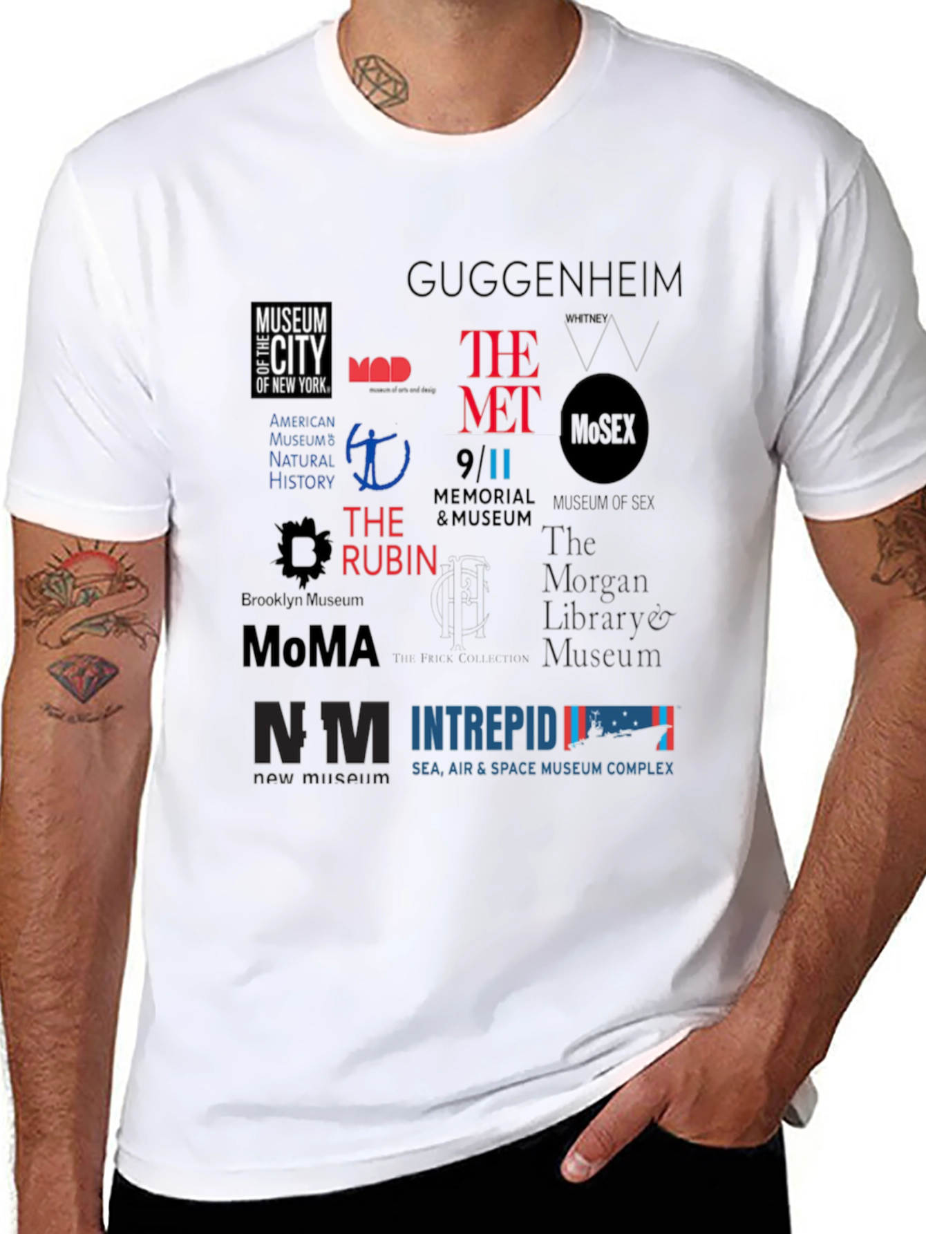 NYC Museum Logo T-Shirt | Black Cotton Blend