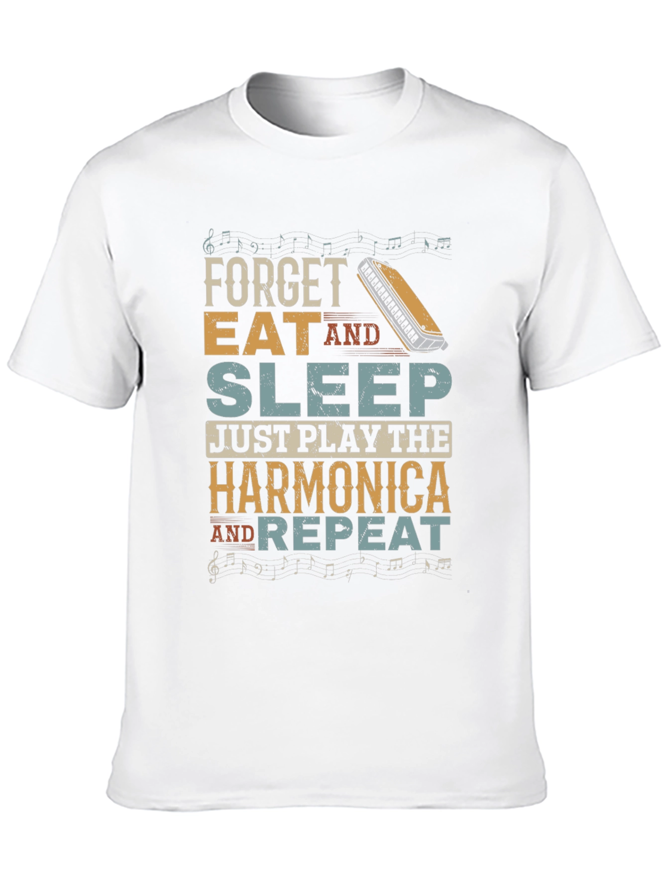 Harmonica T-Shirt: Forget Eat Sleep Just Play!