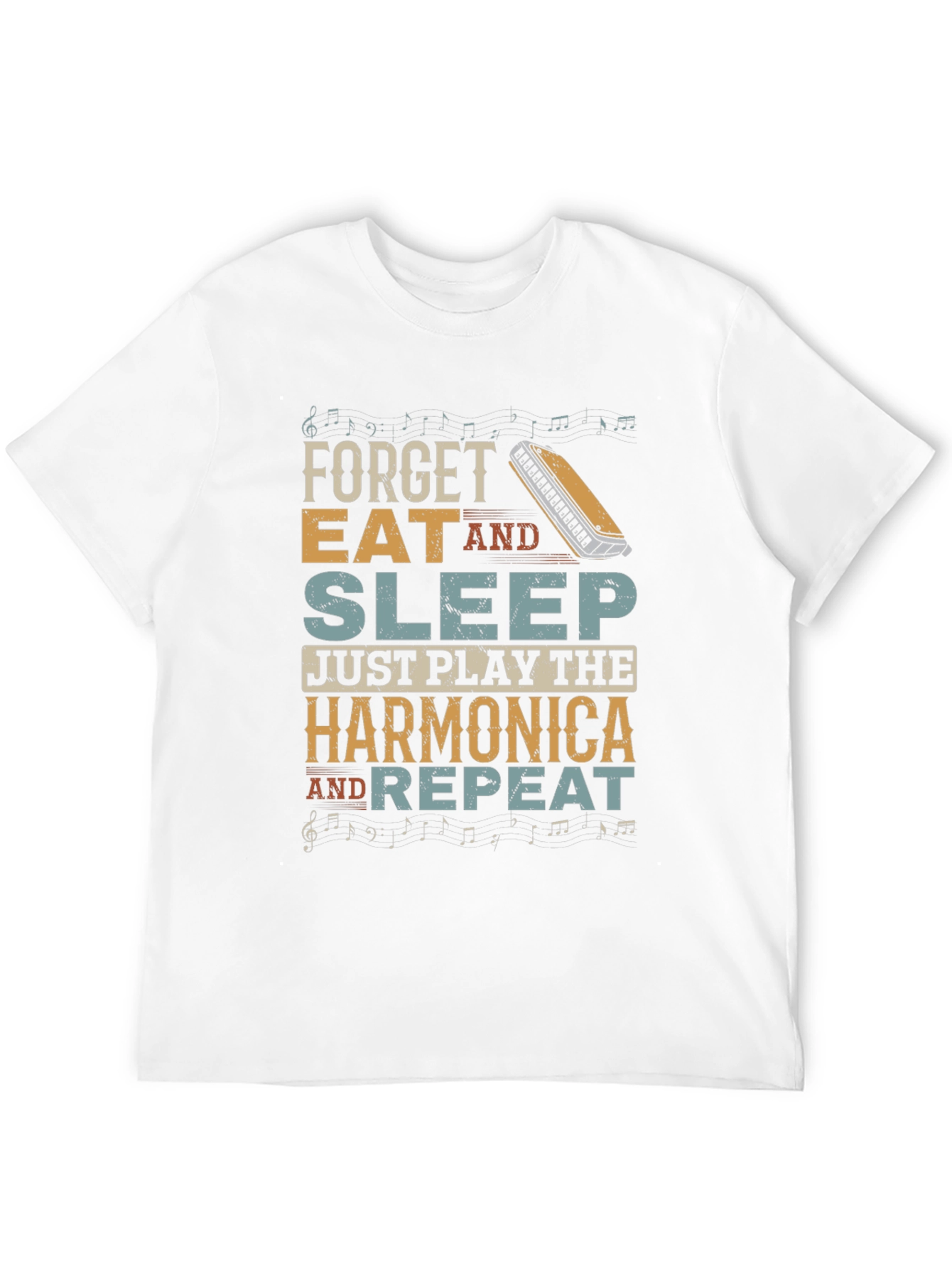 Harmonica T-Shirt: Forget Eat Sleep Just Play!