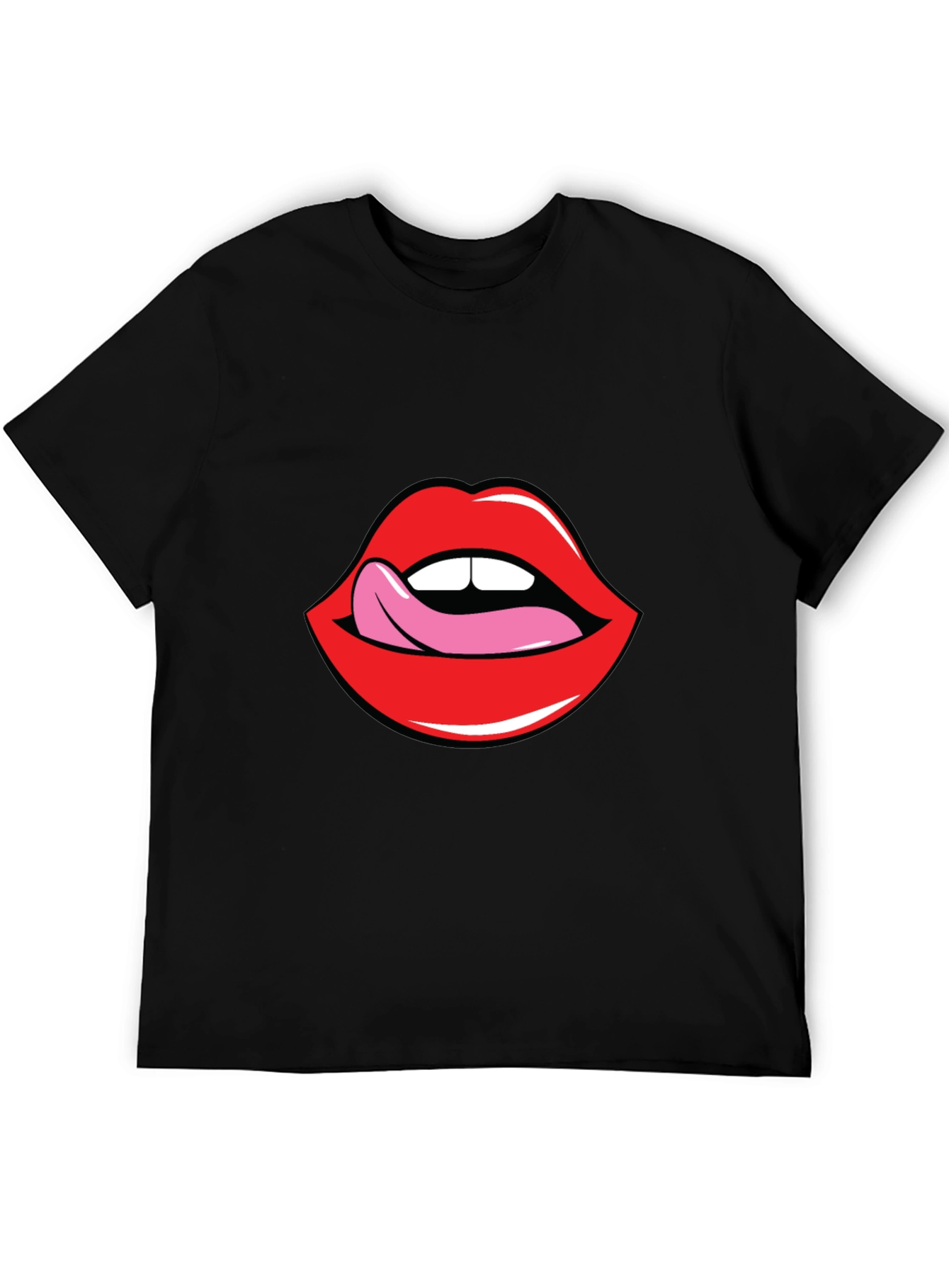 Licking Lips Graphic Tee - Bold Statement Shirt