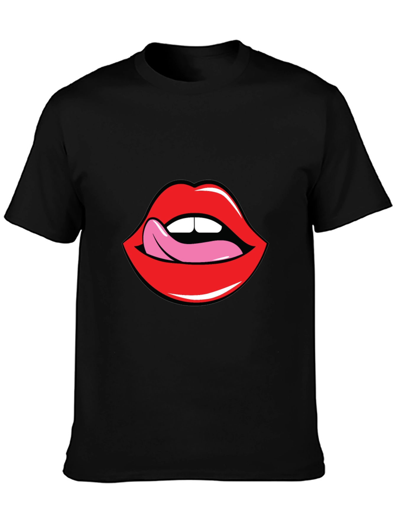 Licking Lips Graphic Tee - Bold Statement Shirt