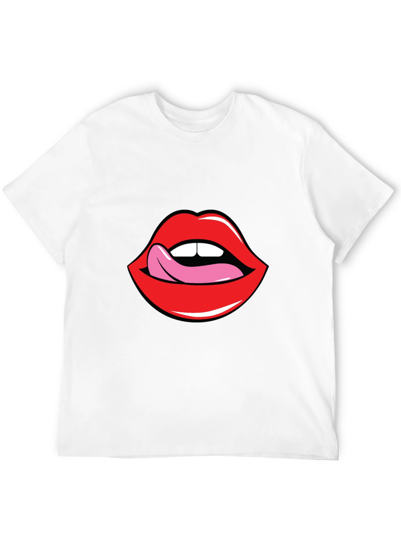 Licking Lips Graphic Tee - Bold Statement Shirt