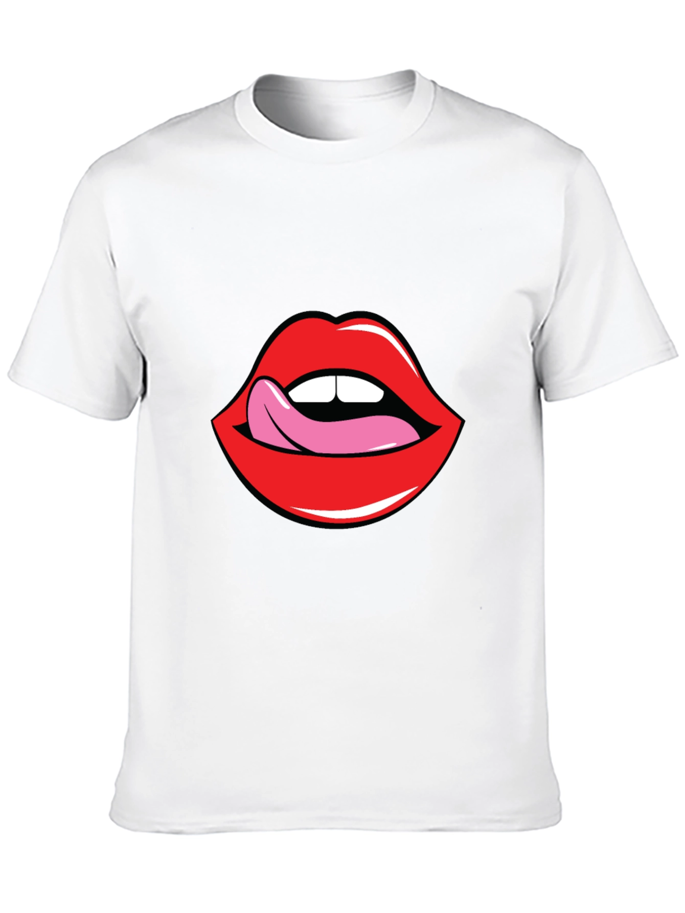 Licking Lips Graphic Tee - Bold Statement Shirt