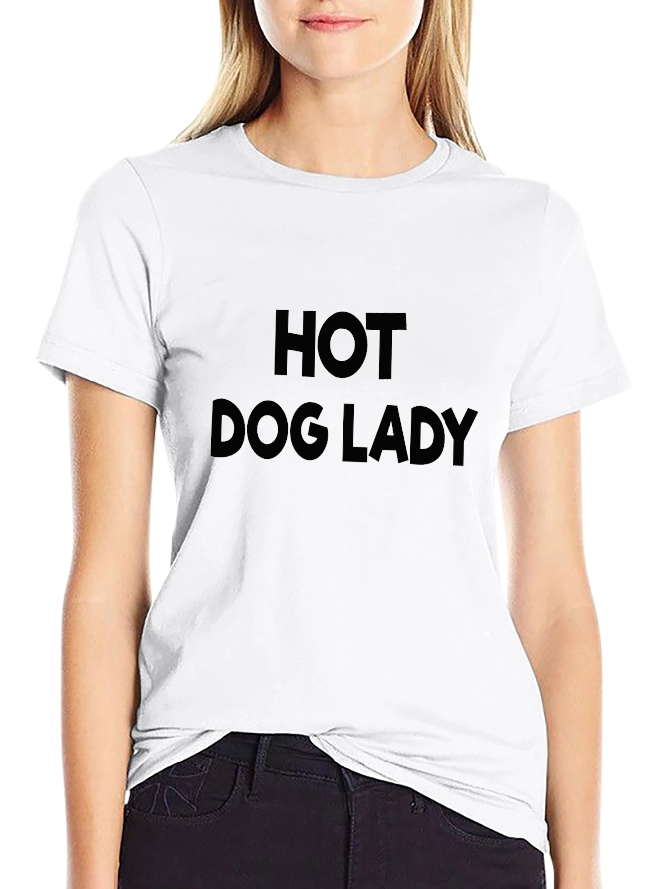 Hot Dog Lady Black T-Shirt