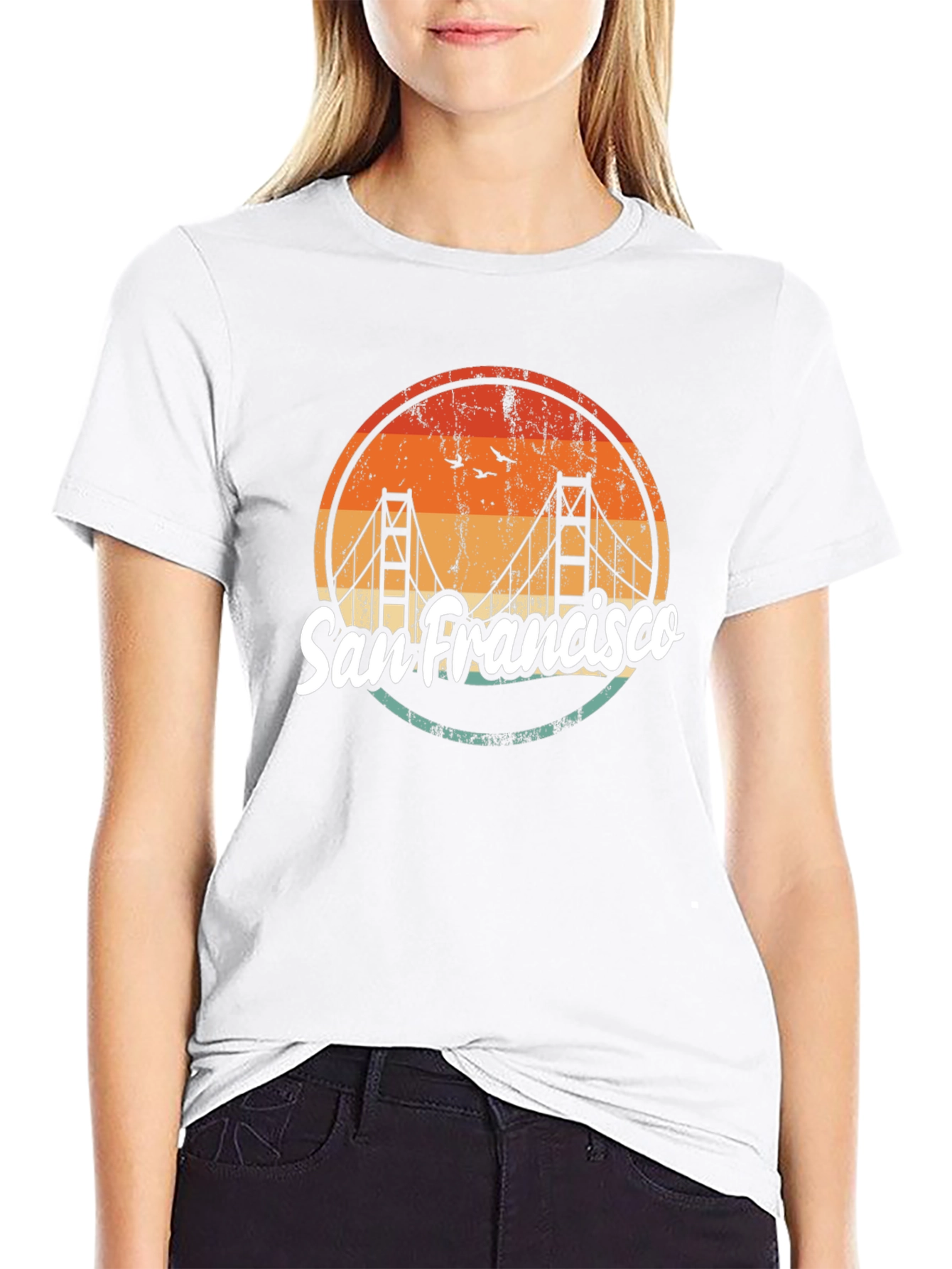 San Francisco Bridge Graphic T-Shirt - Retro Design