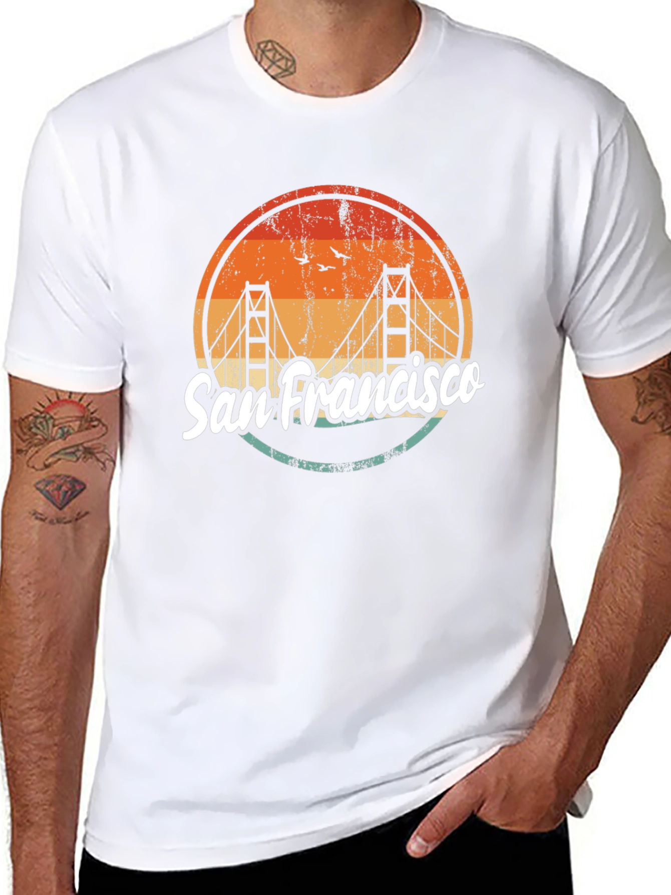 San Francisco Bridge Graphic T-Shirt - Retro Design