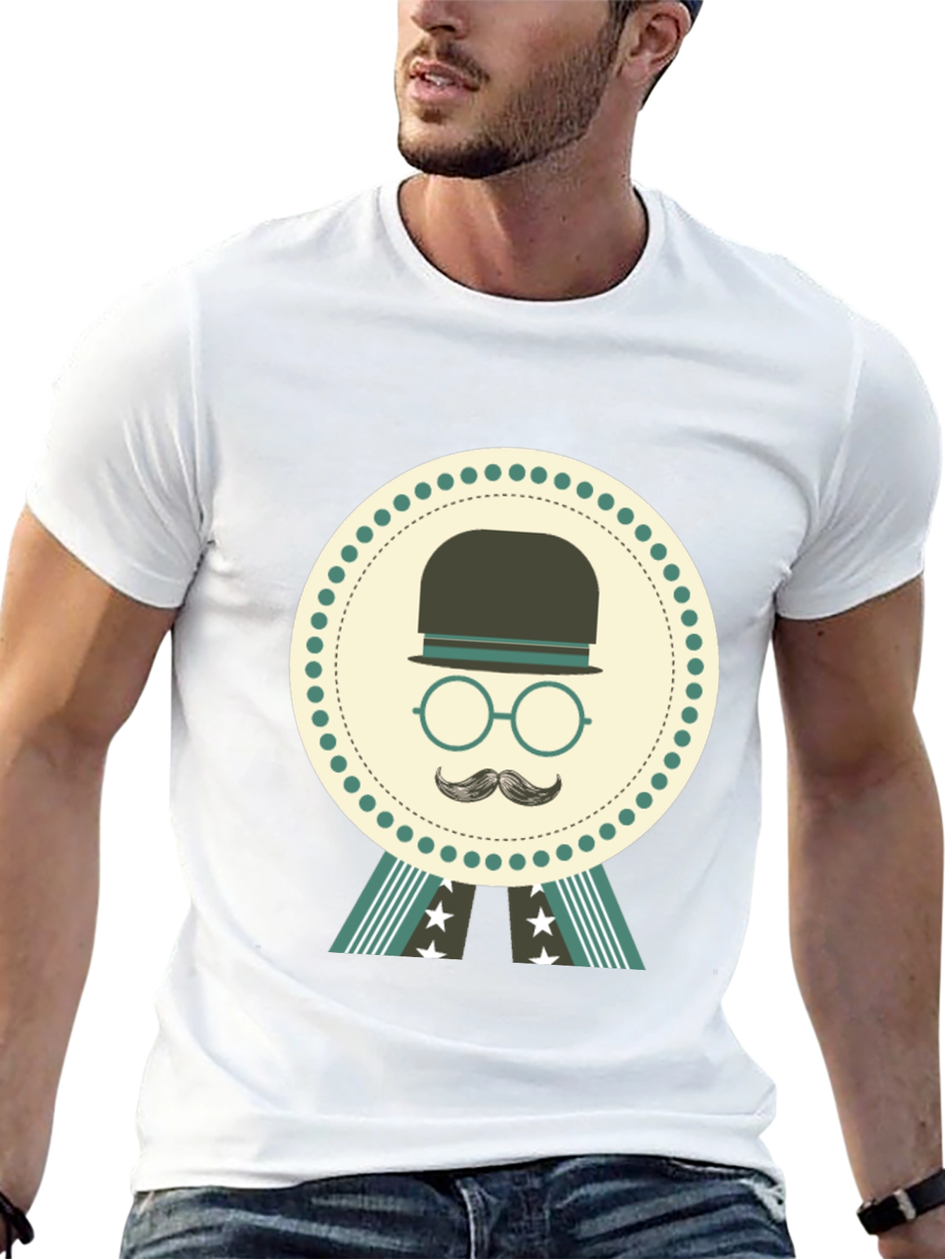 Retro Gentleman T-Shirt - Classic Bowler Hat Design