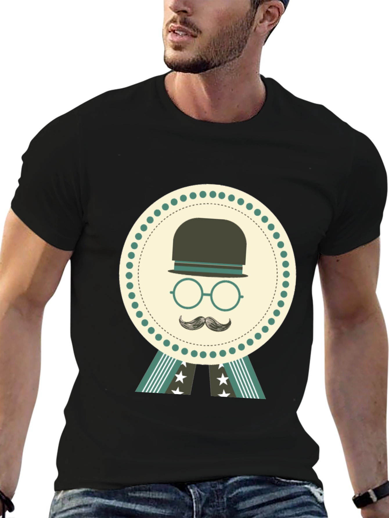Retro Gentleman T-Shirt - Classic Bowler Hat Design