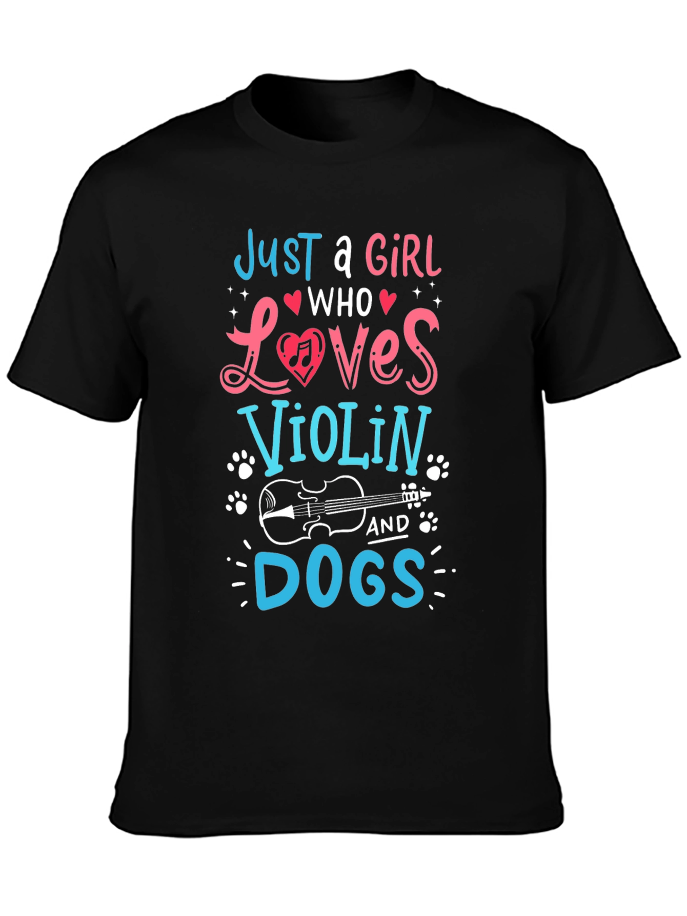 Just A Girl Who Loves Violin & Dogs Tee