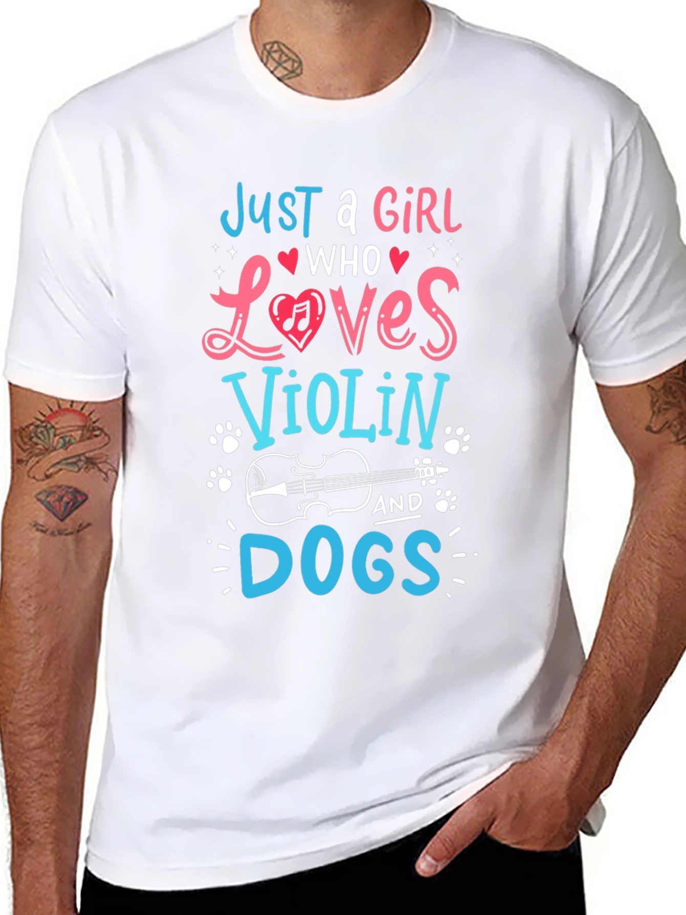 Just A Girl Who Loves Violin & Dogs Tee