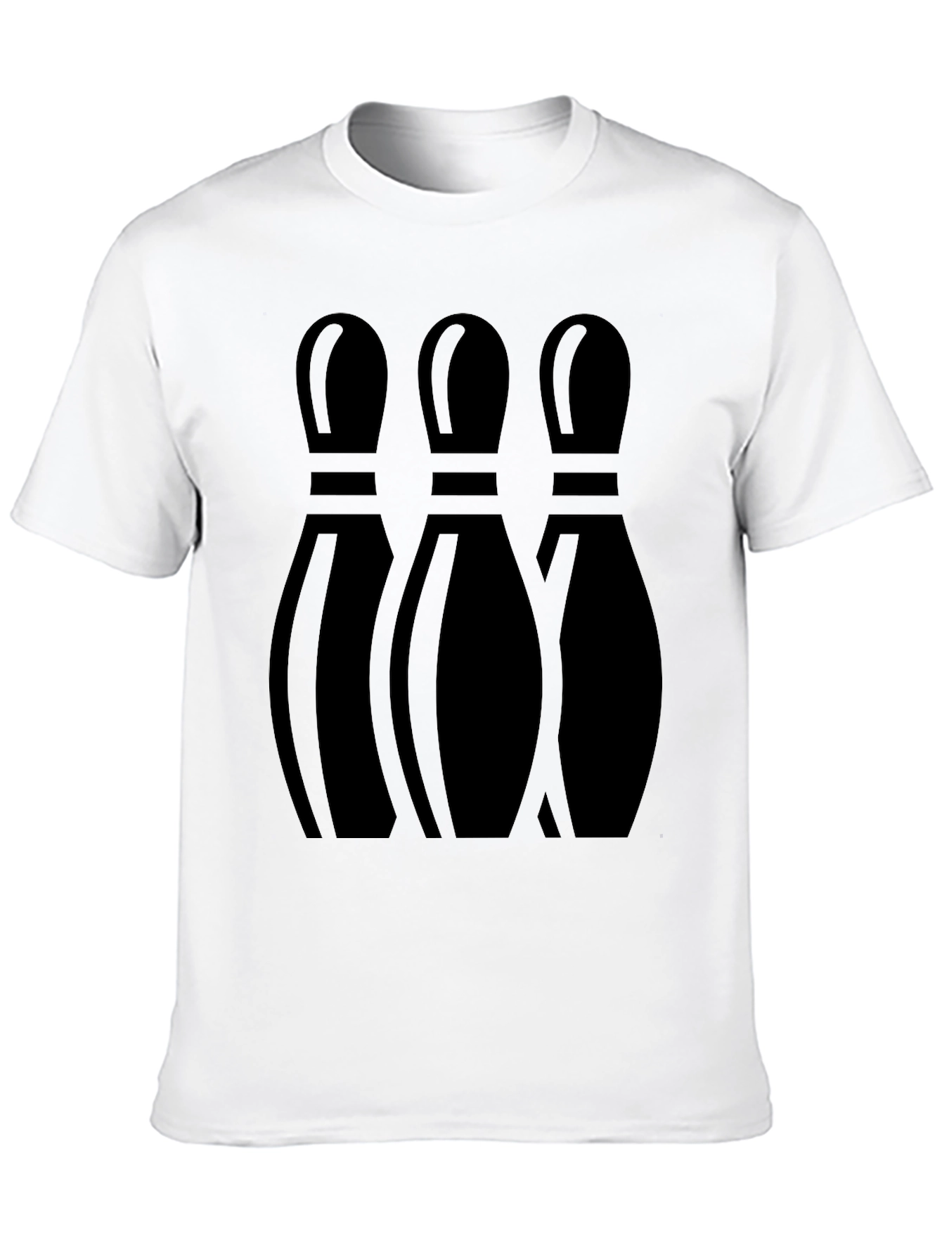 Mens Bowling Pin Graphic Print T-Shirt - Black