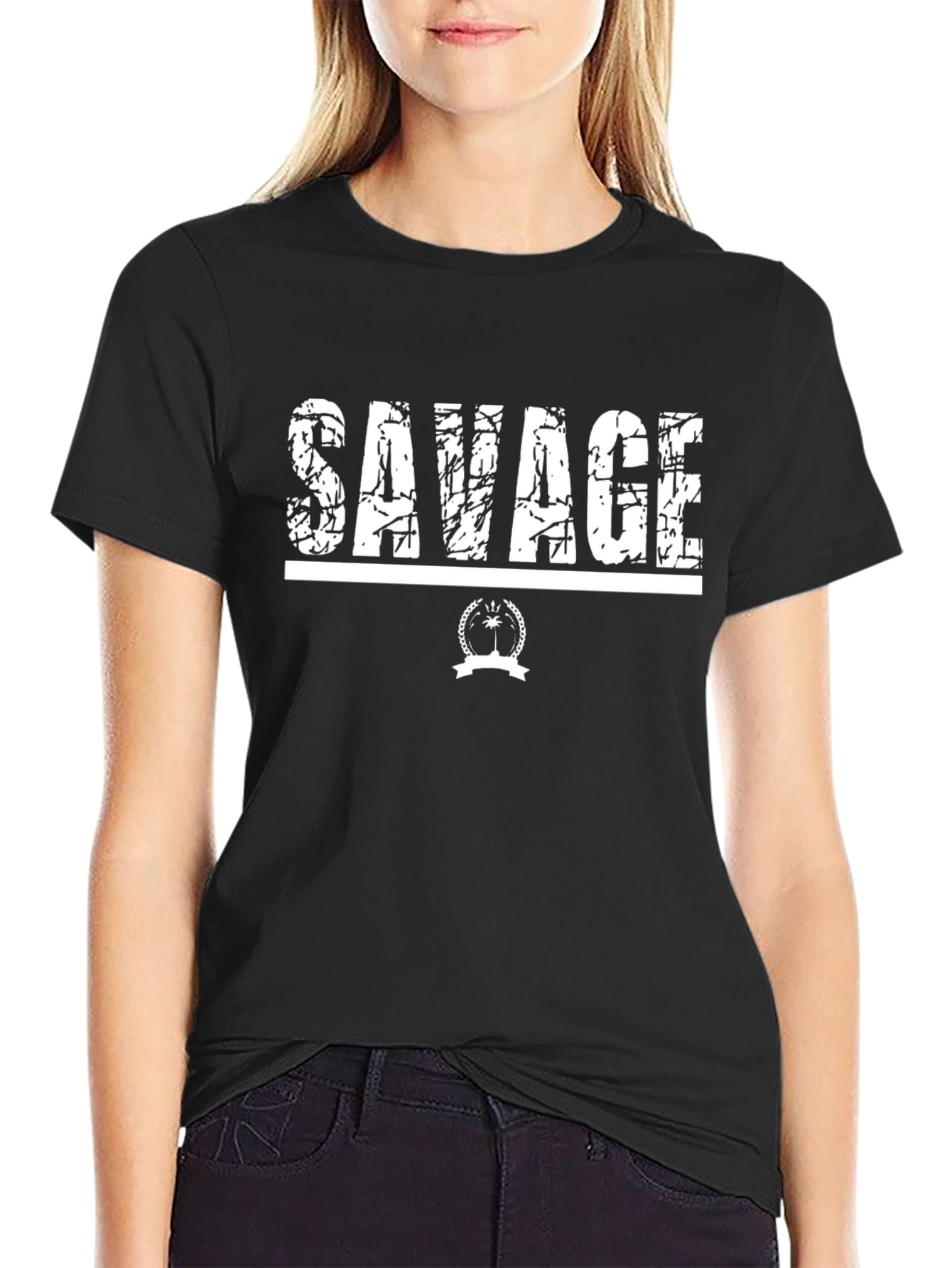 Savage Graphic Print Black T-Shirt