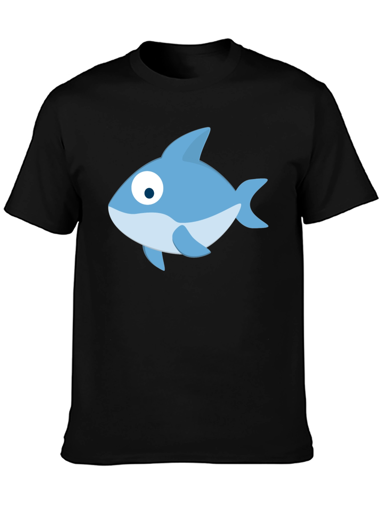 Cartoon Fish Black T-Shirt - Casual Style