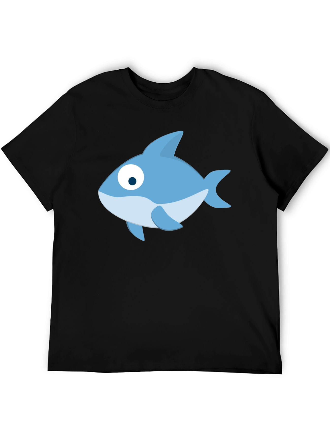 Cartoon Fish Black T-Shirt - Casual Style